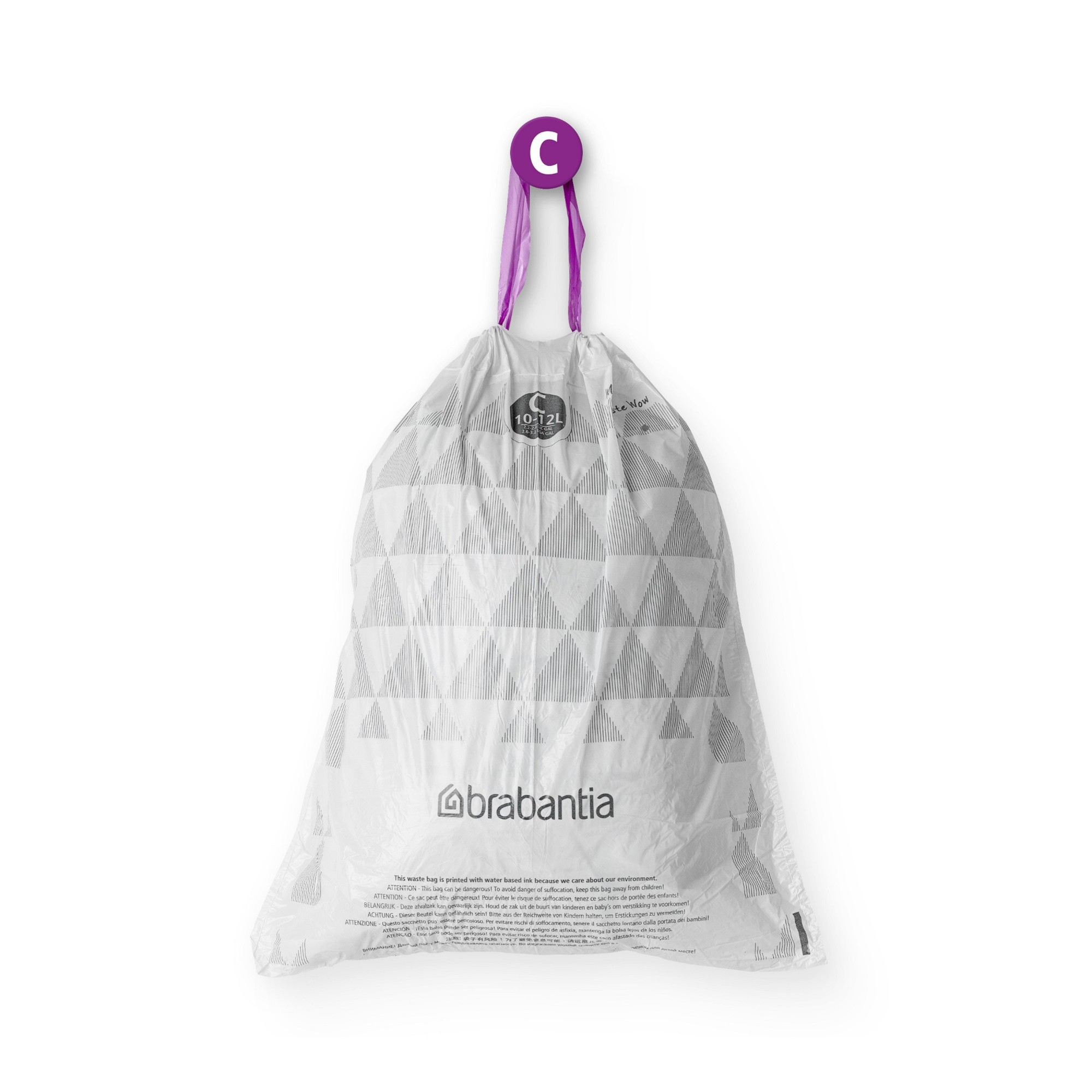 Brabantia PerfectFit Trash Bags, Code C, 2.6-3.2 Gallon (10-12L), 200-Count