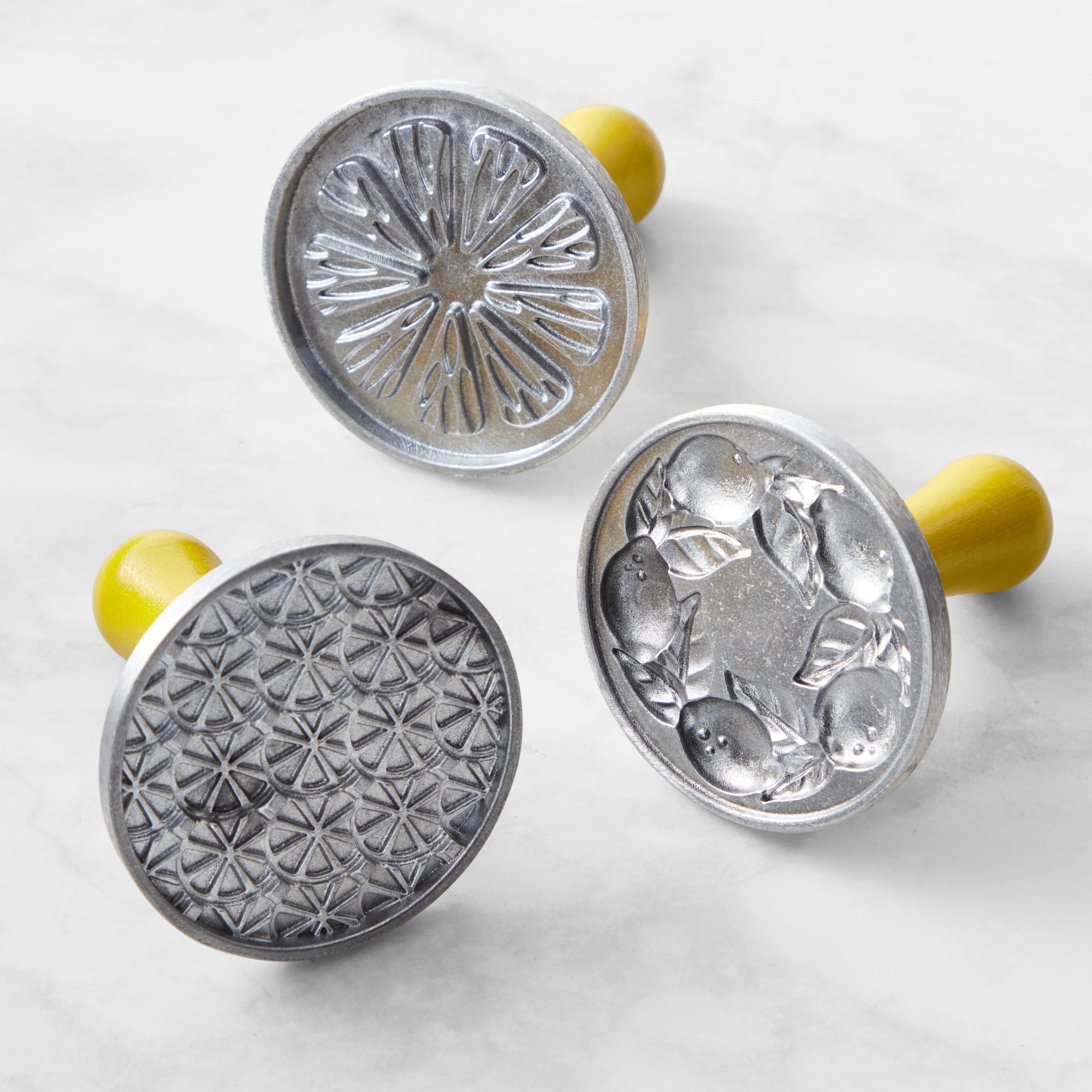 Nordic Ware Cast Aluminum Citrus Cookie Stamps, Set of 3