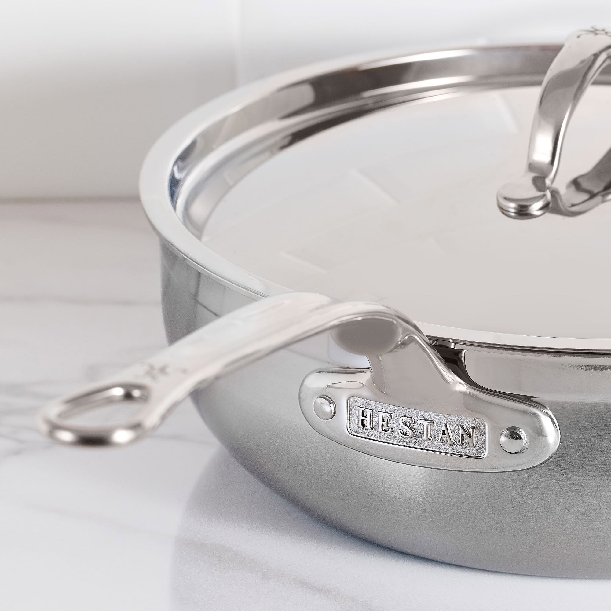 Hestan ProBond Professional Clad Stainless-Steel Essential Pan with Helper Handle, 5-Qt.