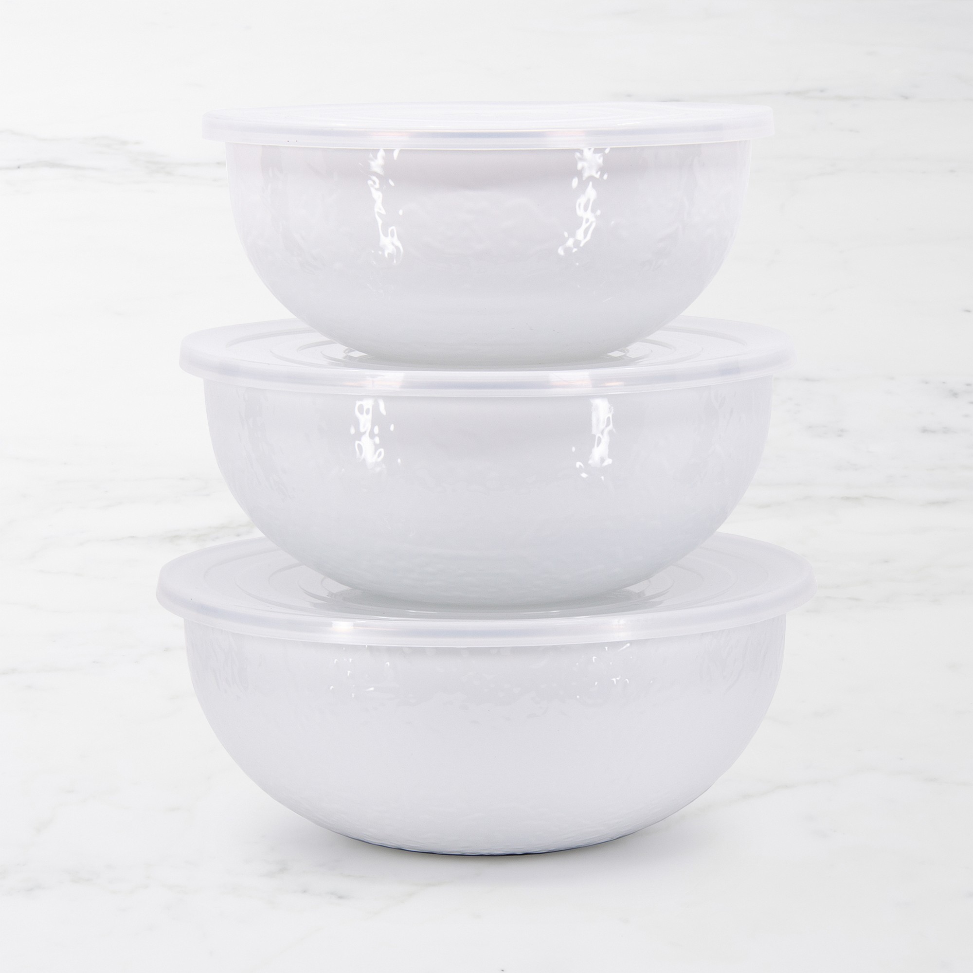 Golden Rabbit Enamel Mixing Bowls, Set of 3