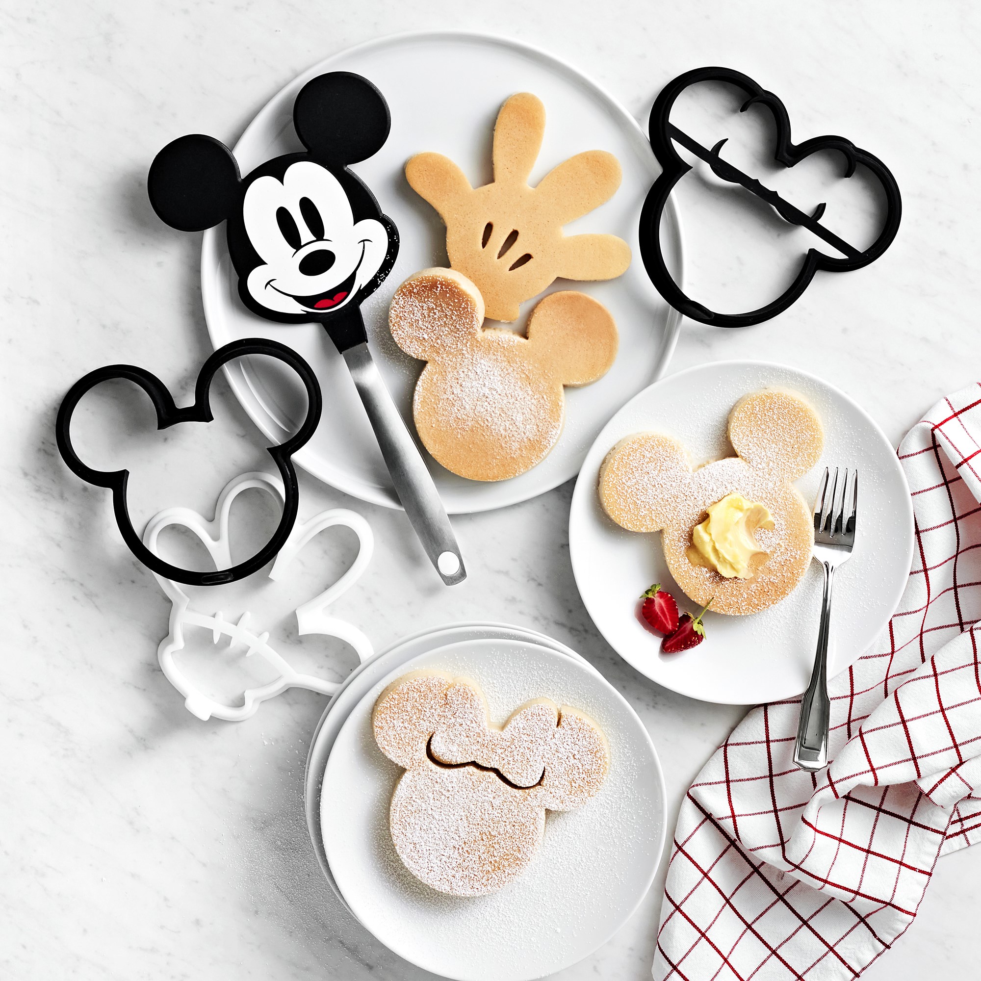 Mickey Mouse Silicone Pancake Molds, Set of 4