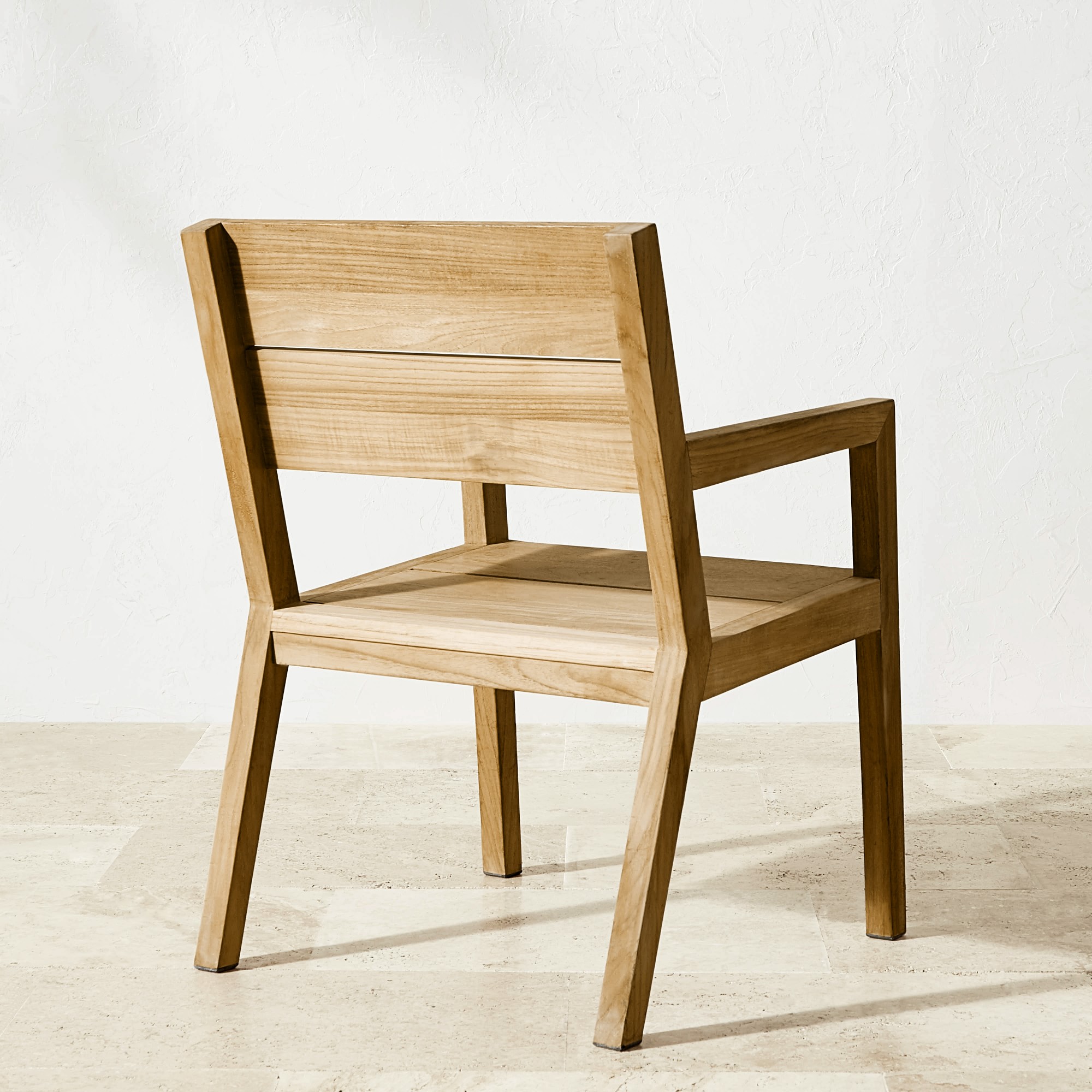 Larnaca Fiberstone Dining Table & Teak Dining Chairs (96