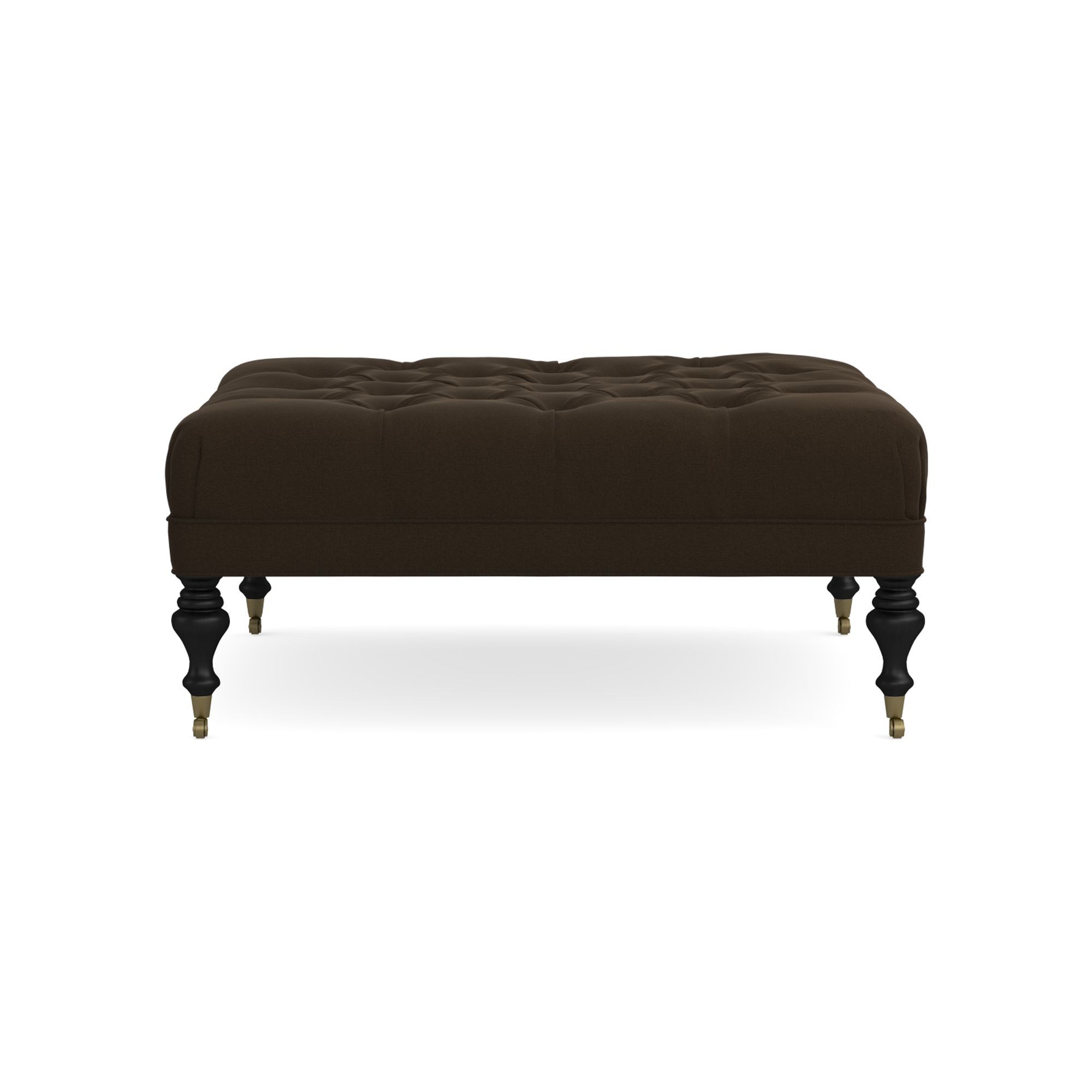 Fairfax Square Ottoman, Turned Leg with Tufted Top (26
