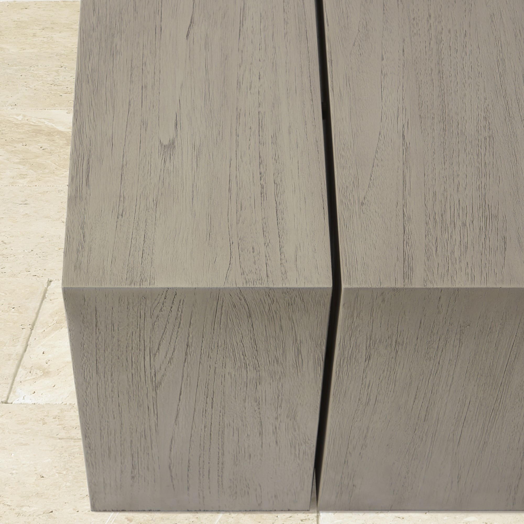 Larnaca Outdoor Grey Teak Rectangular Coffee Table (60