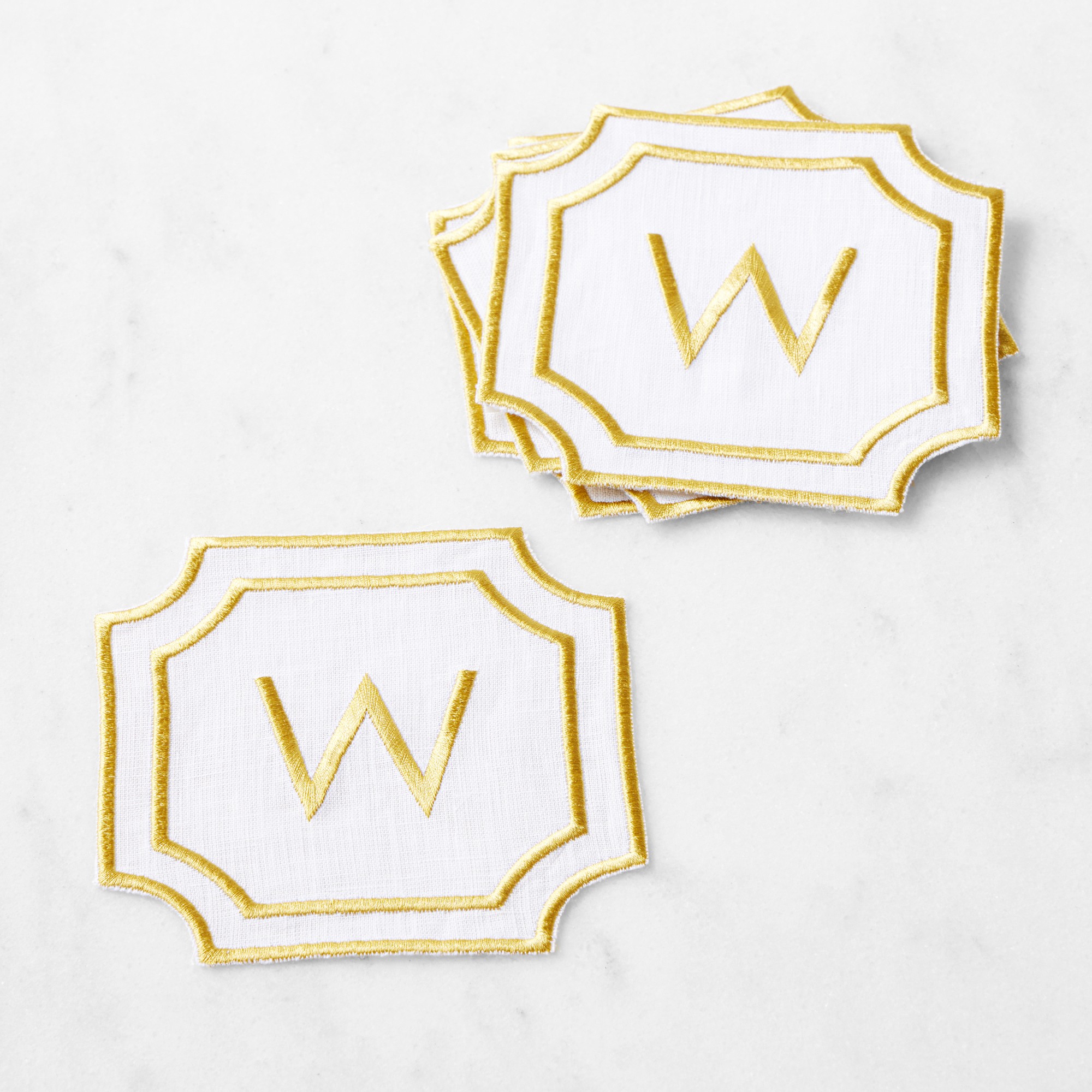 Cartouche Monogram Coasters, Set of 4