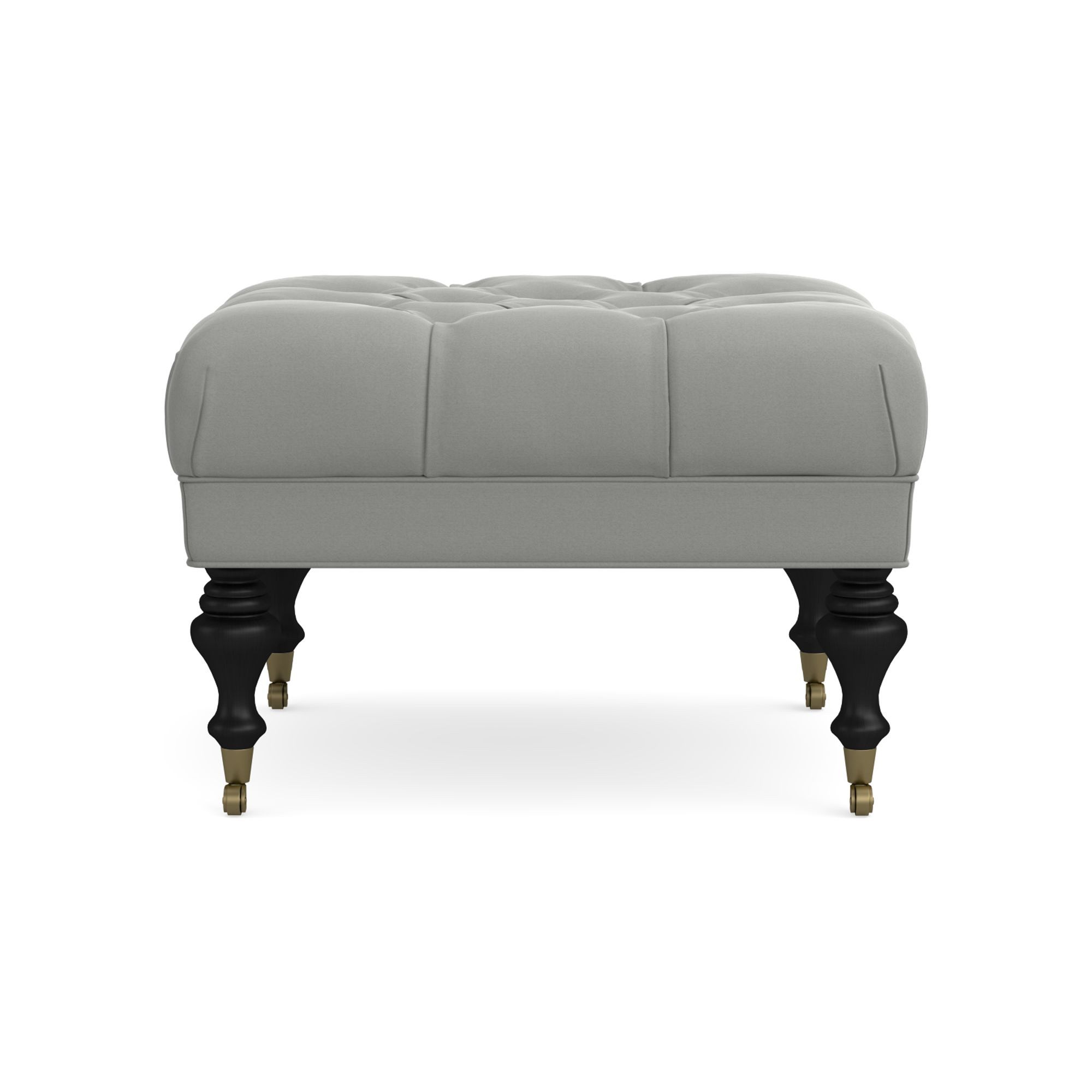 Fairfax Square Ottoman, Turned Leg with Tufted Top (26