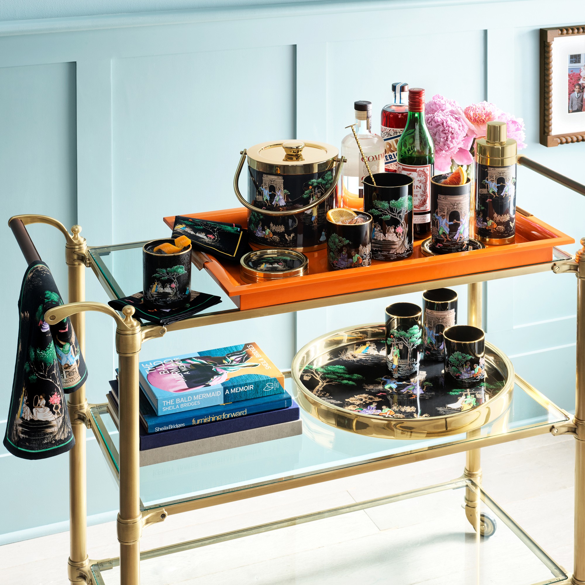 Sheila Bridges x Williams Sonoma  Harlem Toile Cocktail Napkins, Set of 4