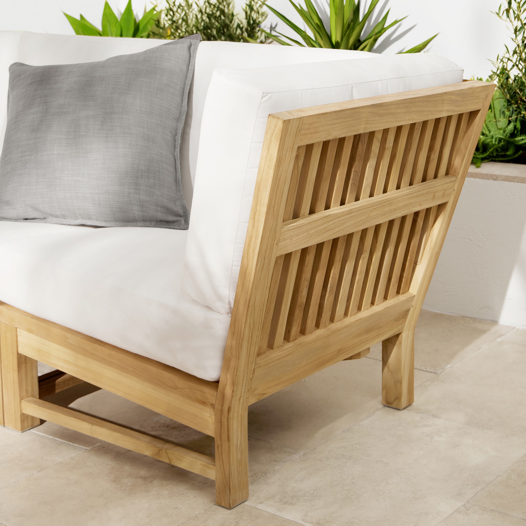 Larnaca Outdoor Natural Teak Customizable Sectional (62