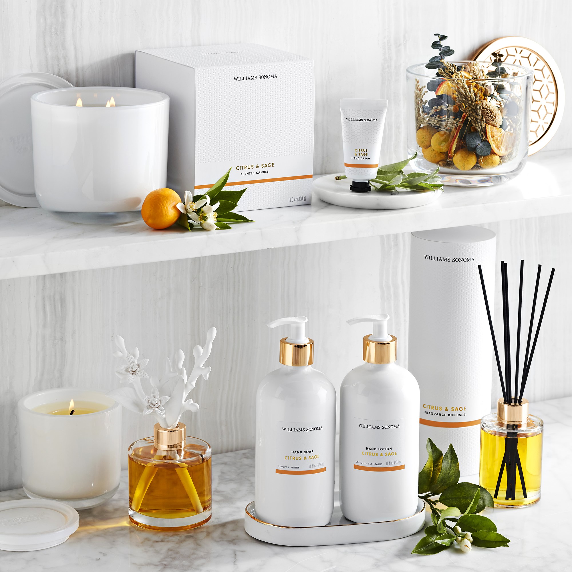 Home Fragrance Reed Diffuser, Citrus & Sage