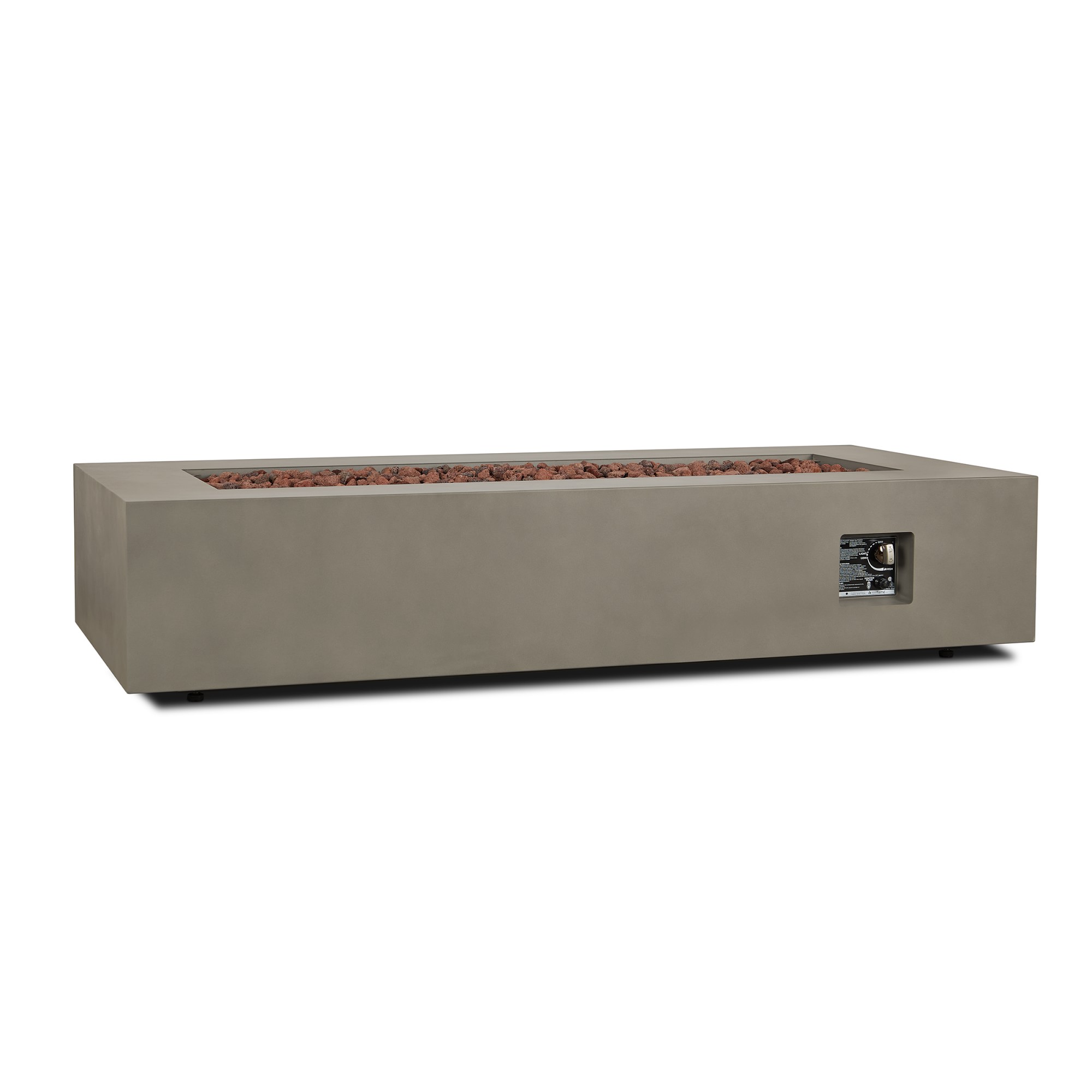 Cardona Mist Grey Rectangle Propane Fire Table with Natural Gas Conversion Kit (70