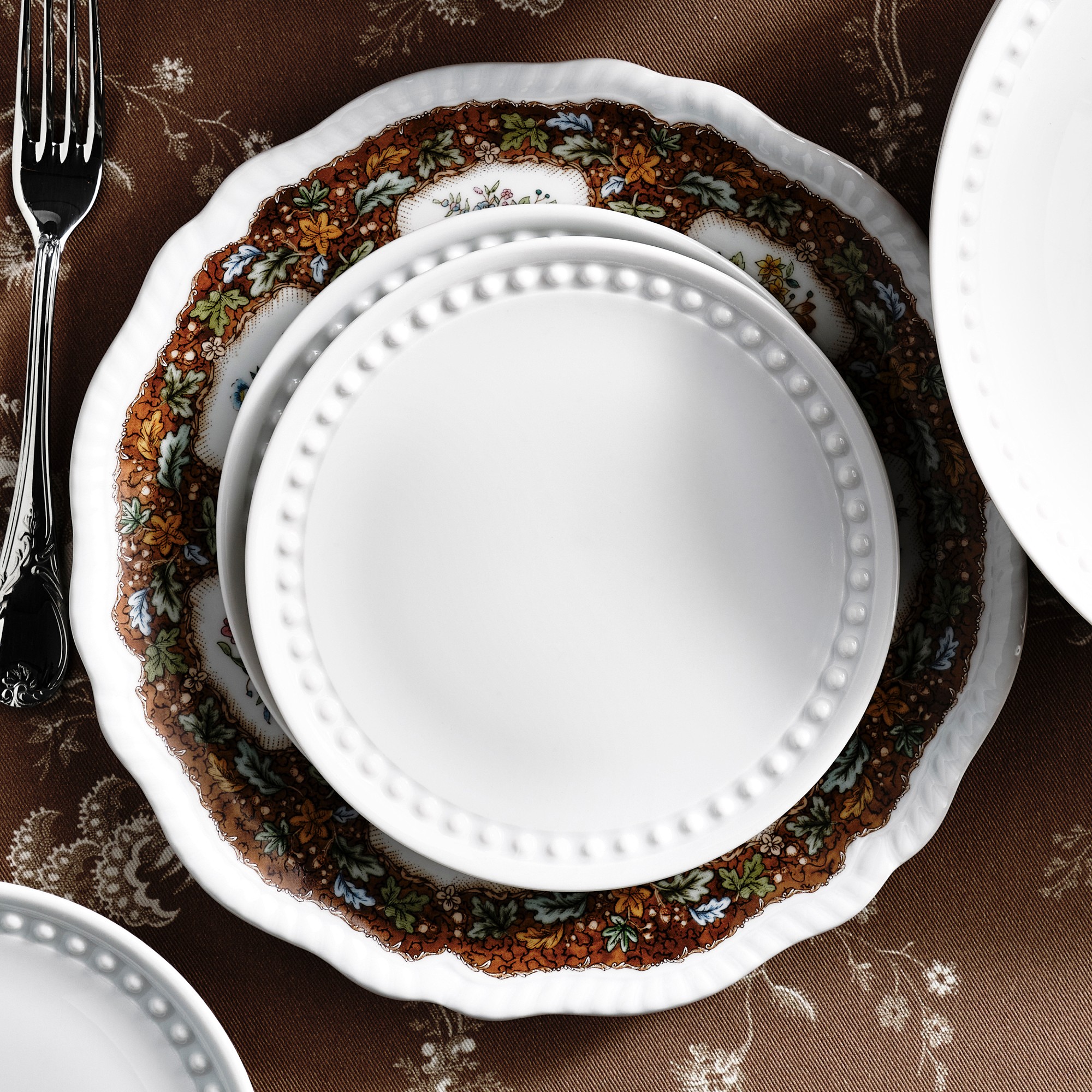 Pillivuyt Beaded Coupe Bread & Butter Plates, Set of 4