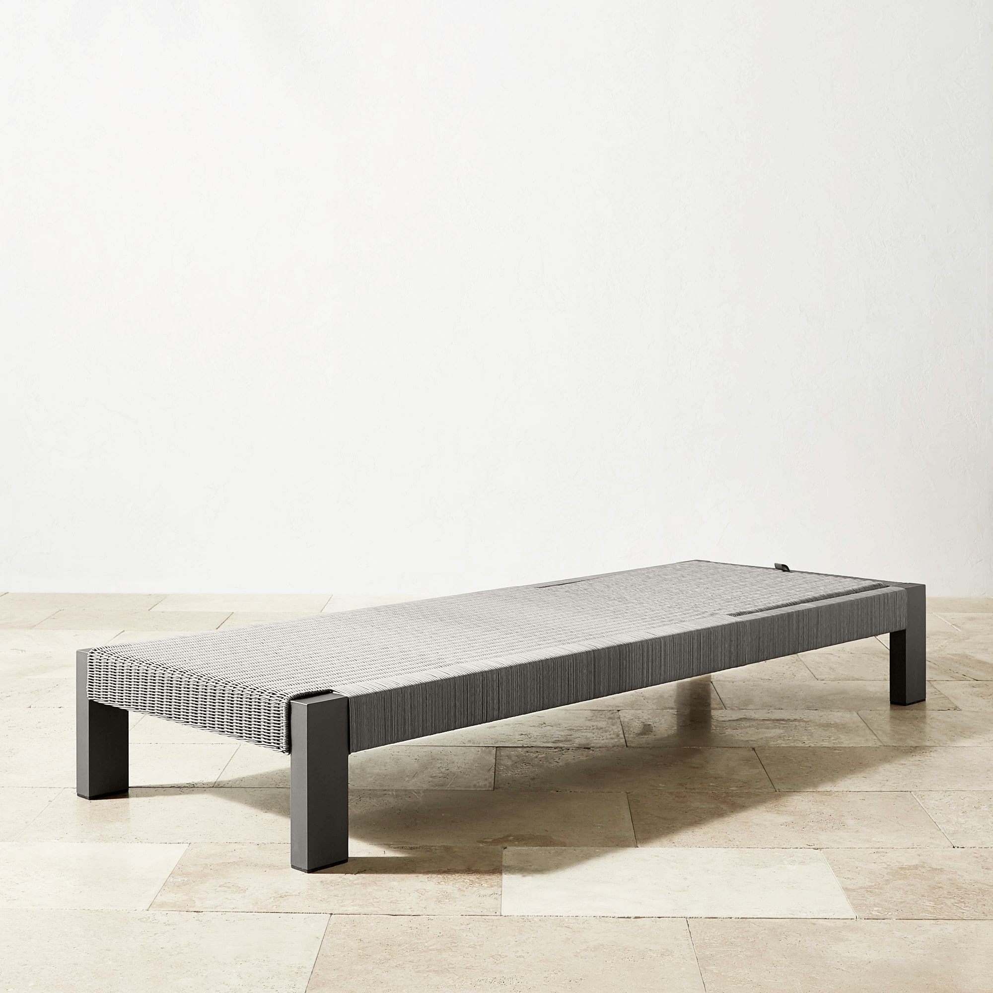 Larnaca Outdoor Slate Grey Metal x All-Weather Weave Chaise