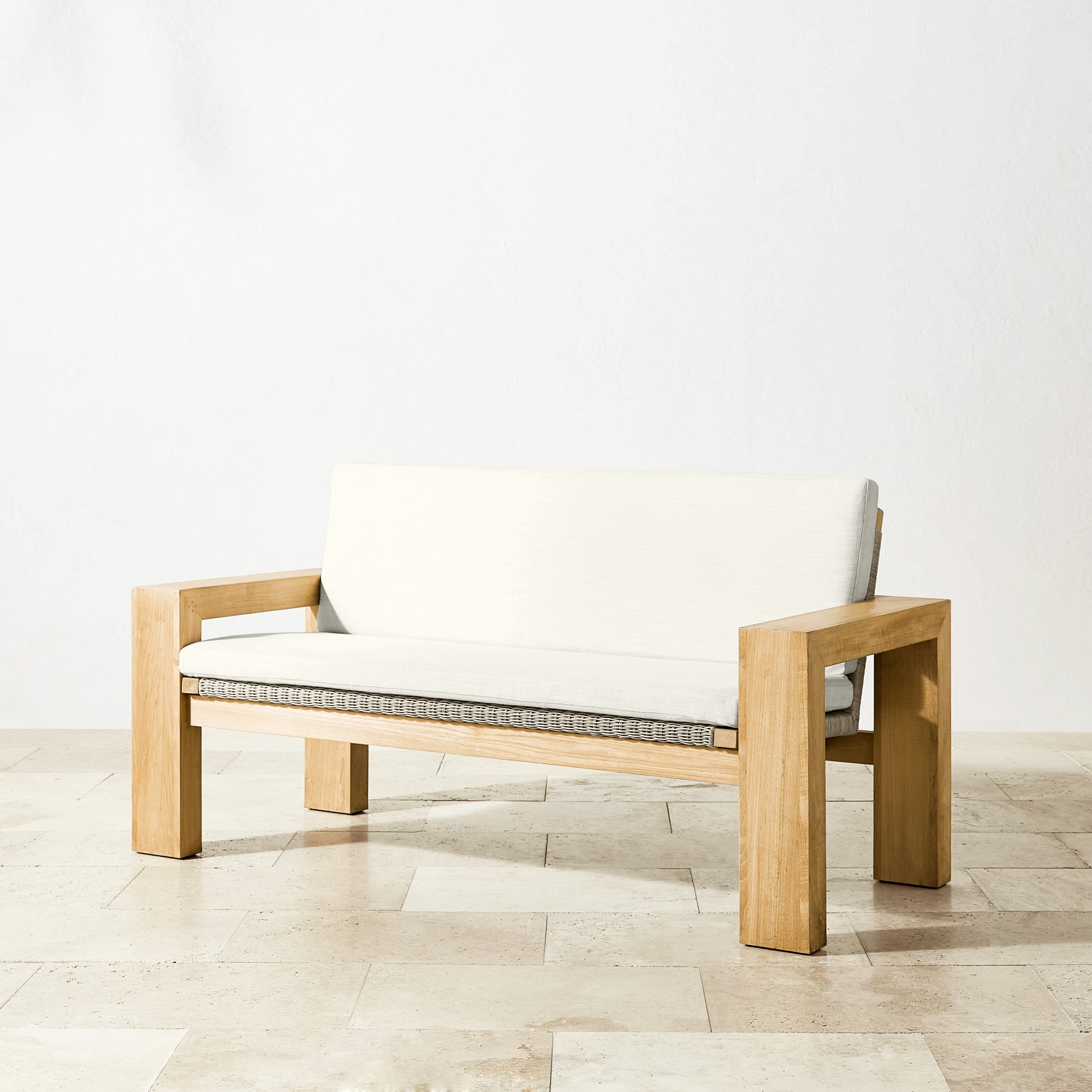 Larnaca Outdoor Teak x All-Weather Weave Sofa (68