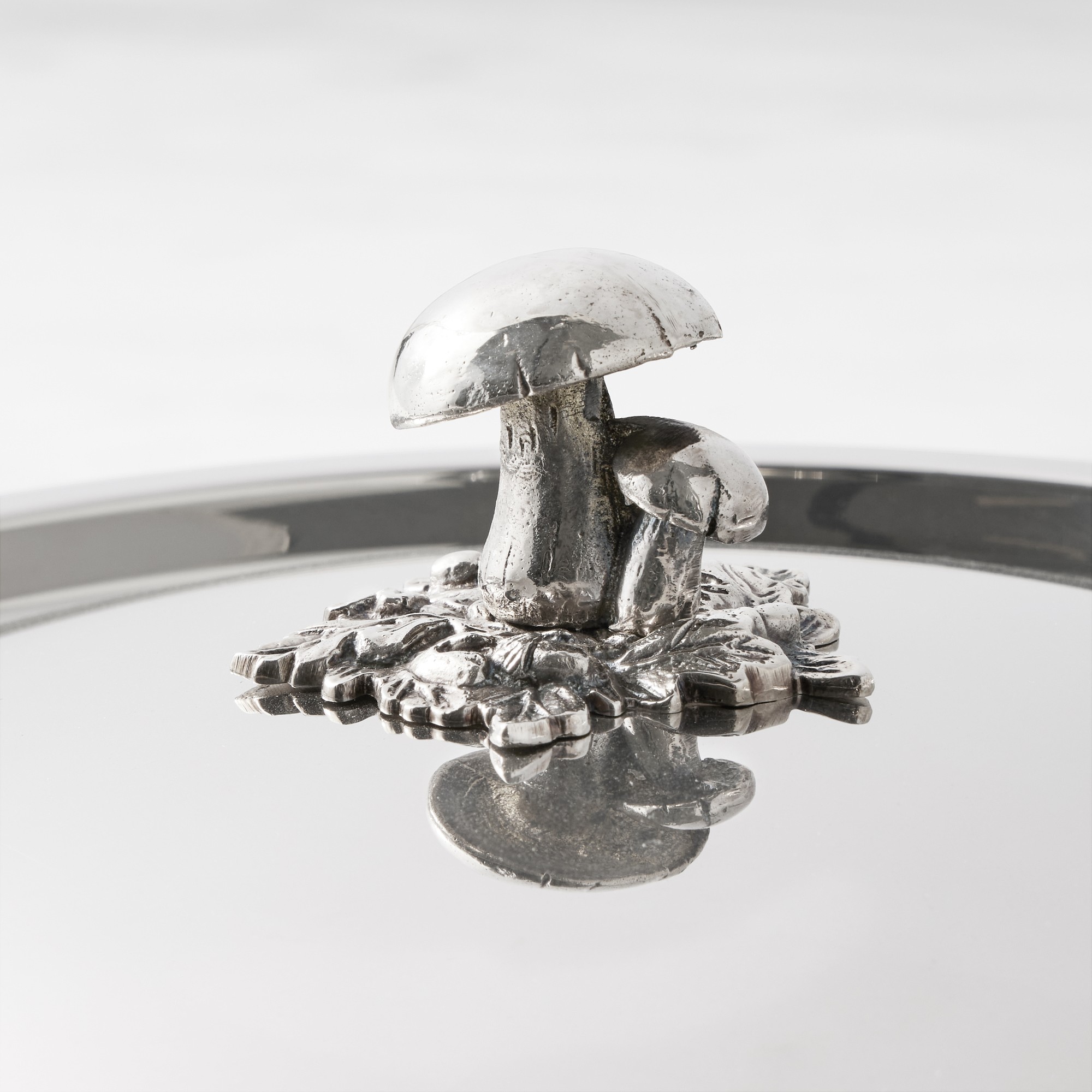 Ruffoni Opus Prima Hammered Stainless-Steel Risotto Pan with Mushroom Knob, 5 1/2-Qt.