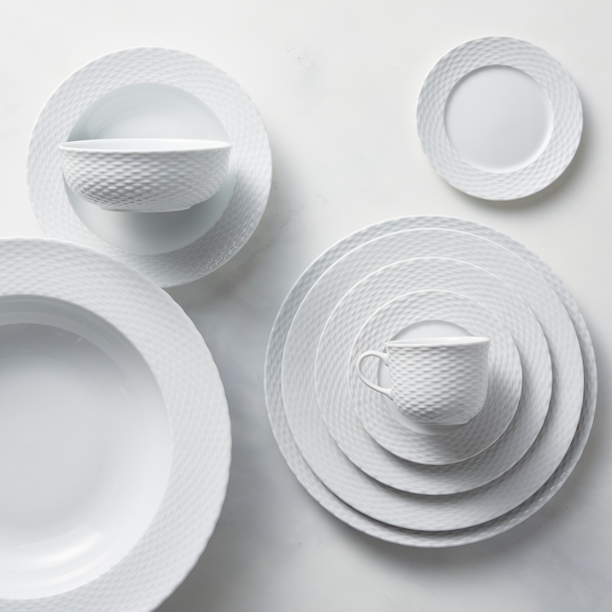 Pillivuyt Basketweave Porcelain Serving Bowl