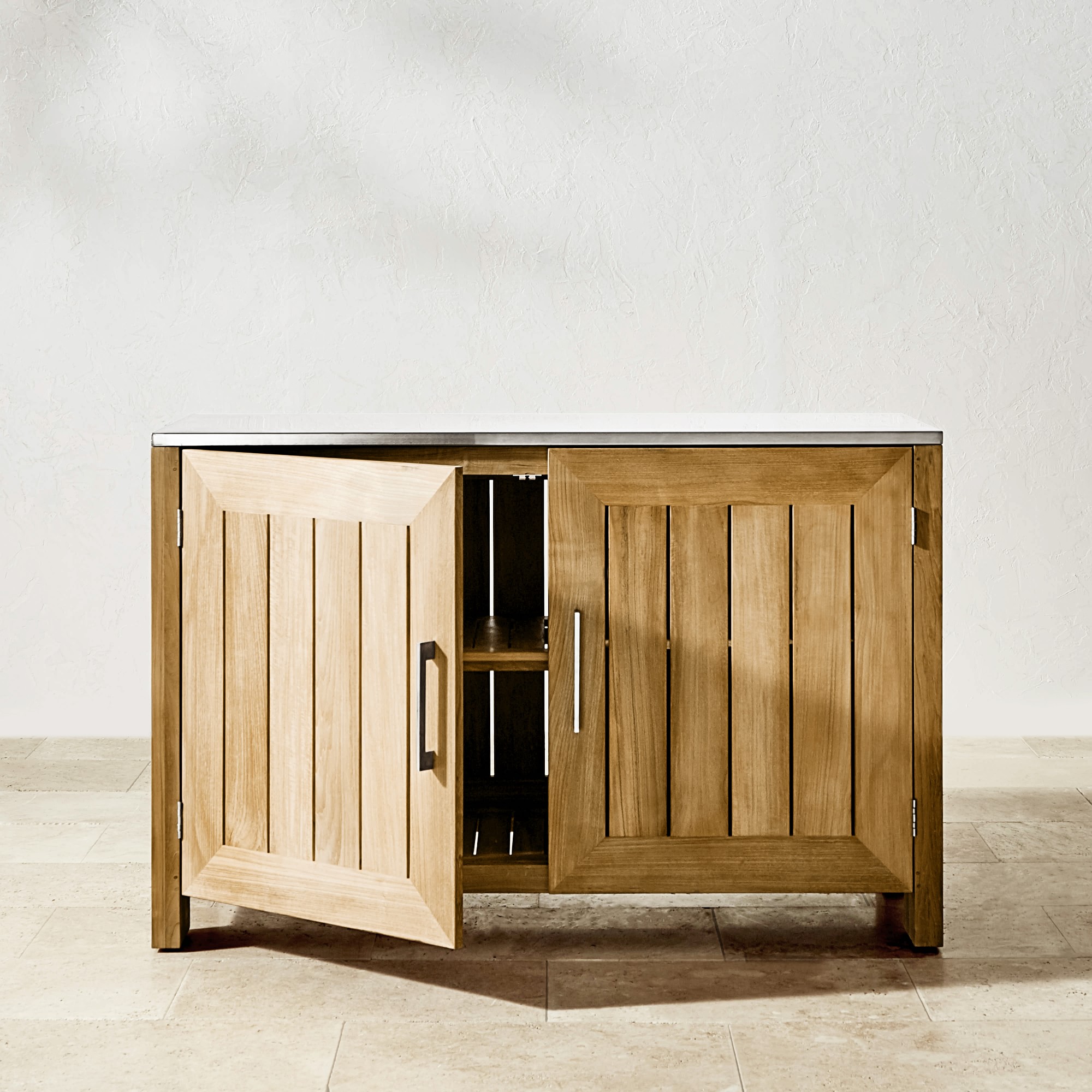 Larnaca Outdoor Teak 2-Door Cabinet (54.5