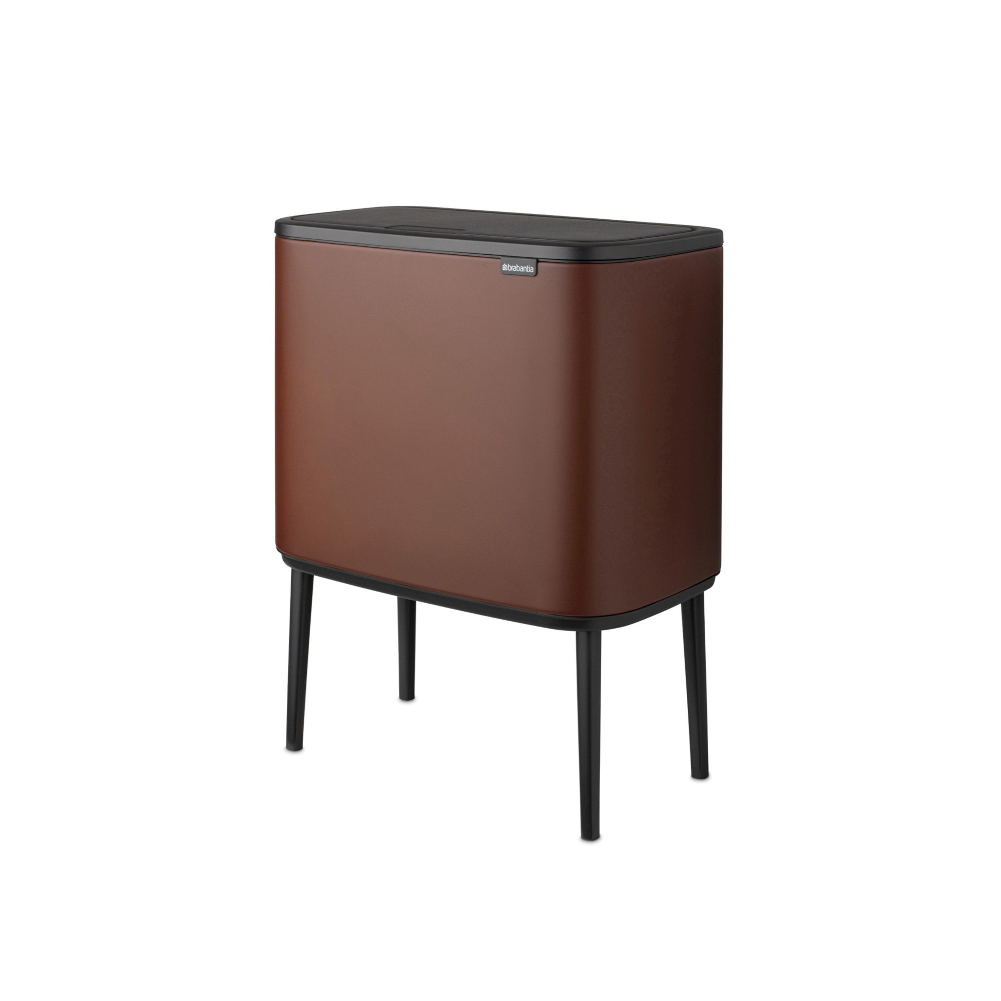 Brabantia Bo Touch Top Dual Compartment Recycling Trash Can, 3 + 6 Gallon