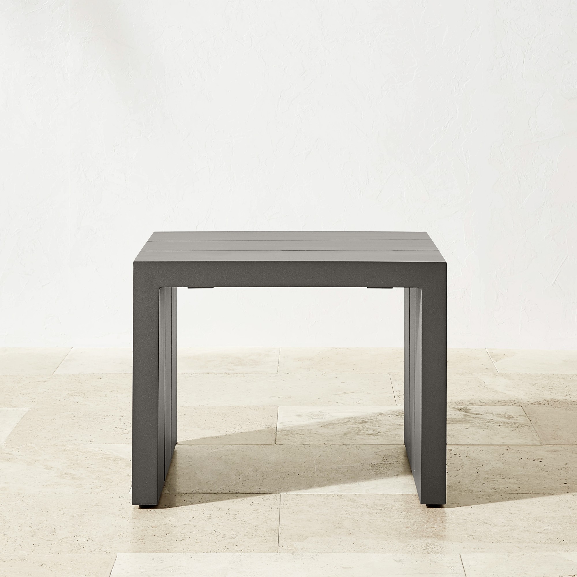 Larnaca Slate Grey Metal Outdoor Side Table (24