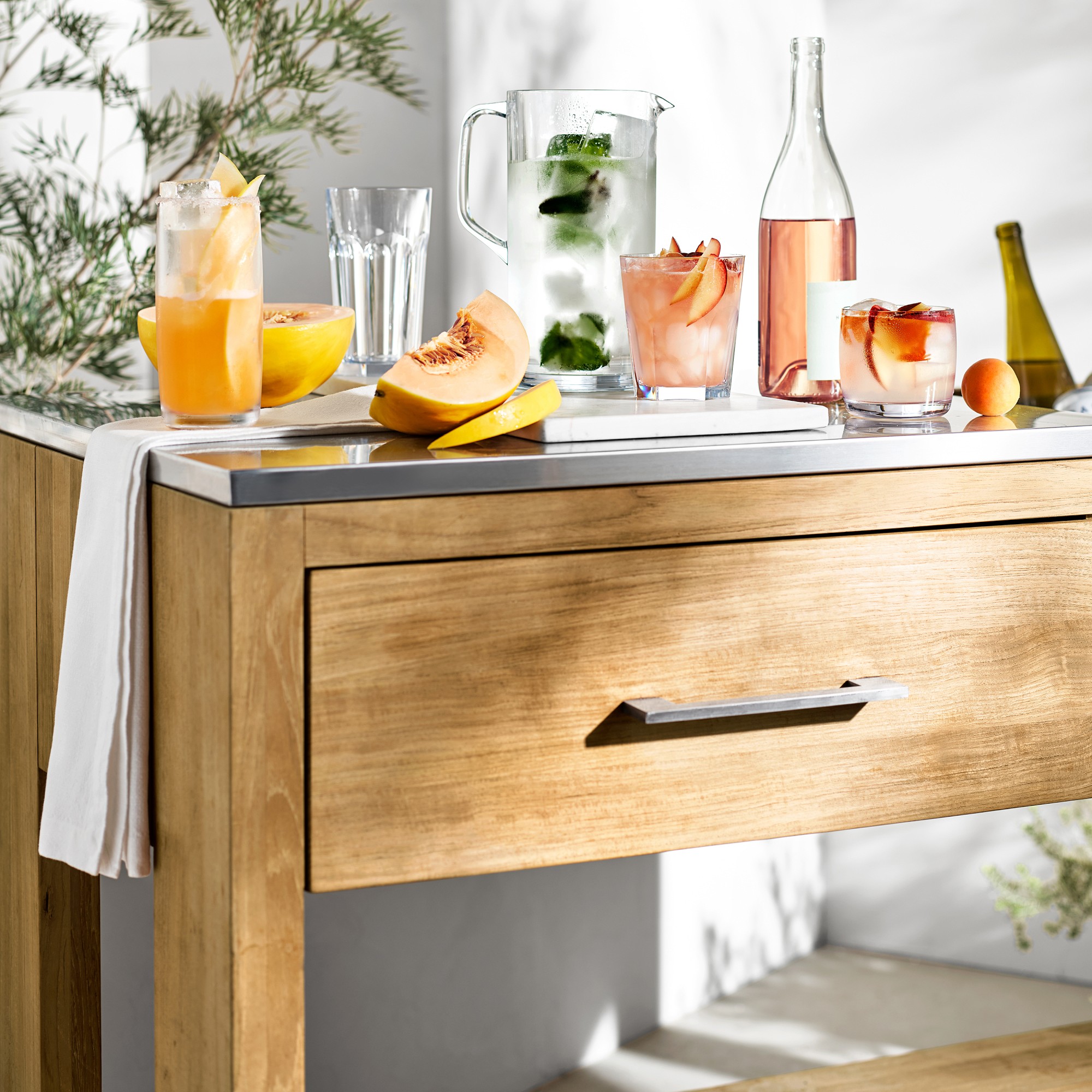 Larnaca Outdoor Teak Prep Table (58