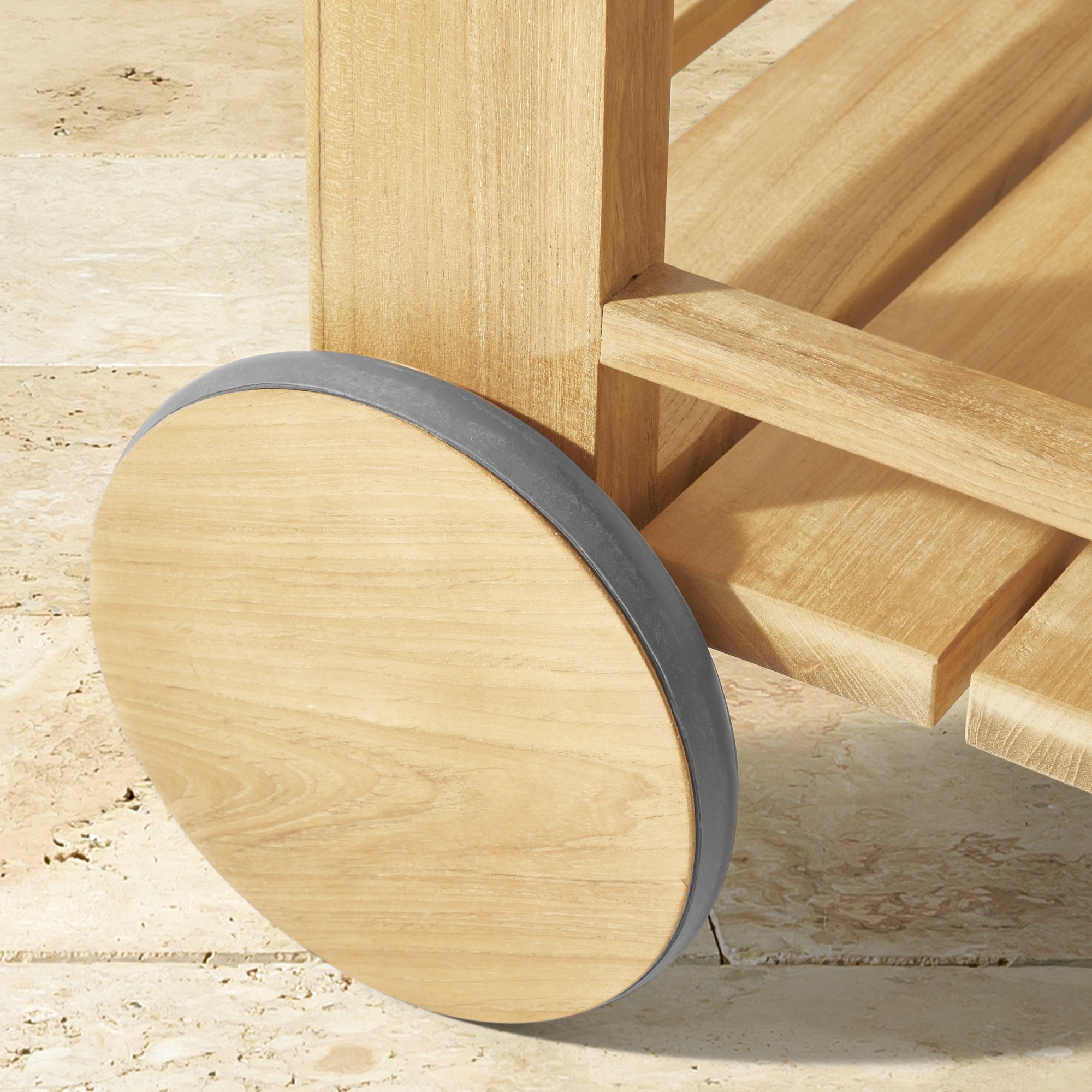 Larnaca Outdoor Teak Bar Cart (39