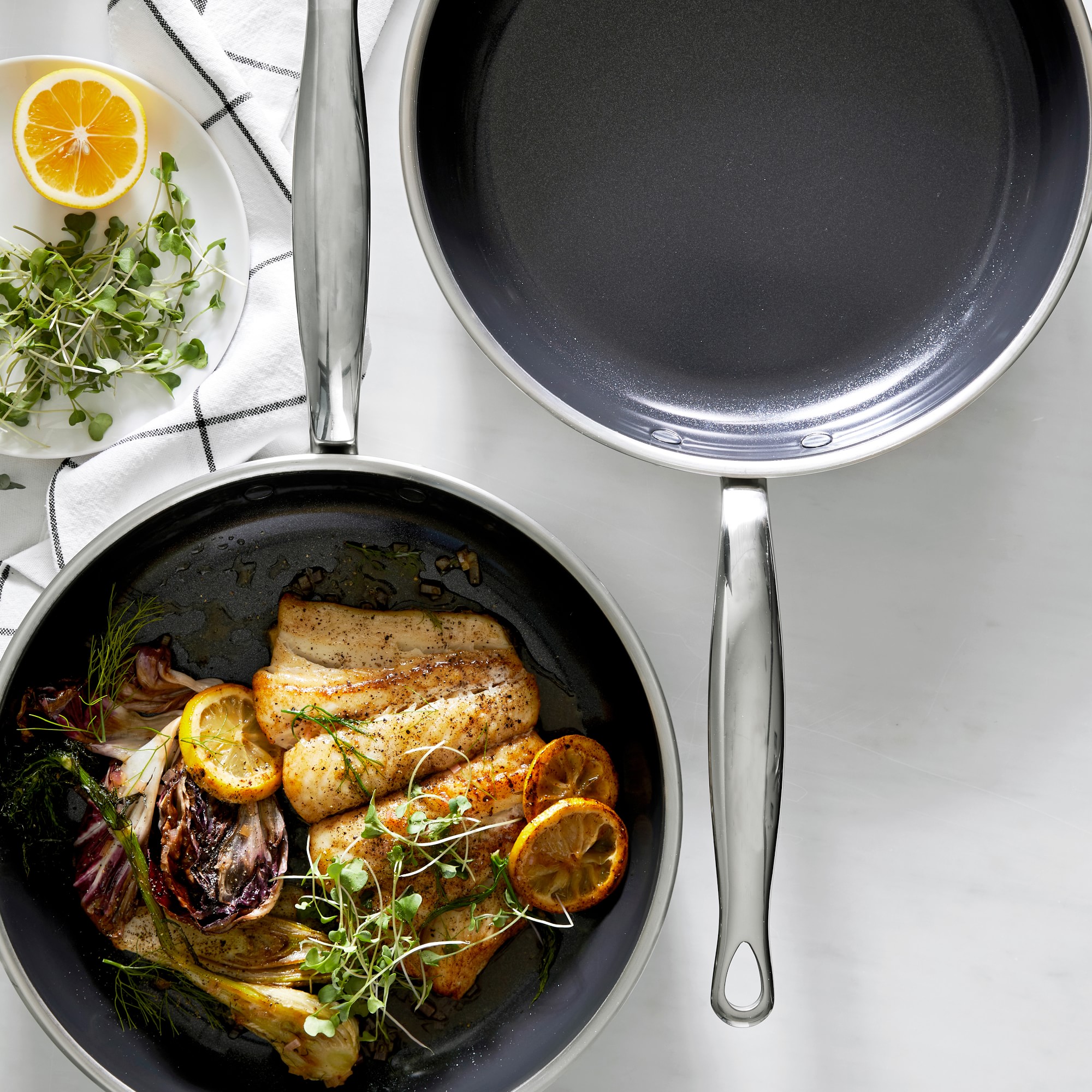 GreenPan™ Premiere Stainless-Steel Ceramic Nonstick Fry Pan, Set of 3