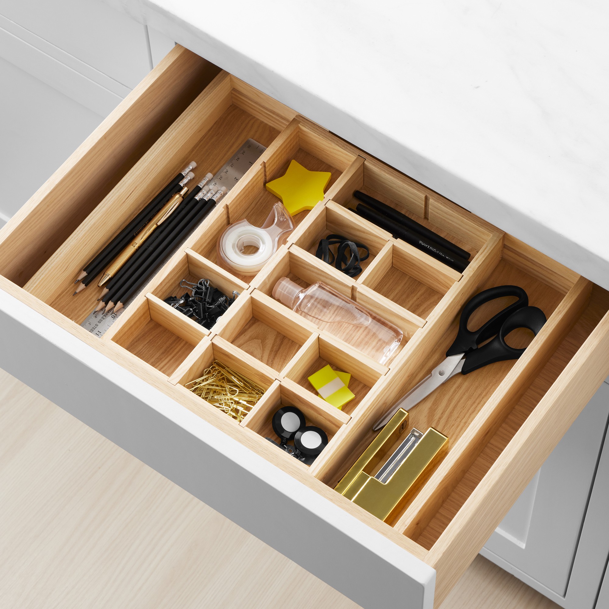 Hold Everything Sectioned Storage Tray, Ashwood