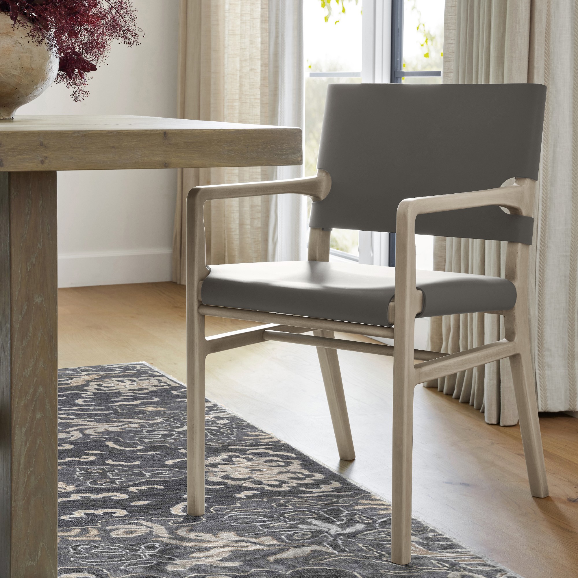 Stratton Leather Slung Side Chair