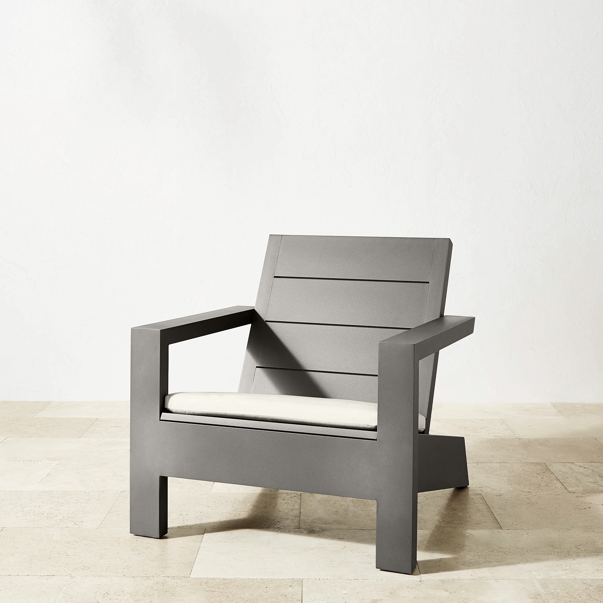 Larnaca Outdoor Slate Grey Metal Deck Chair