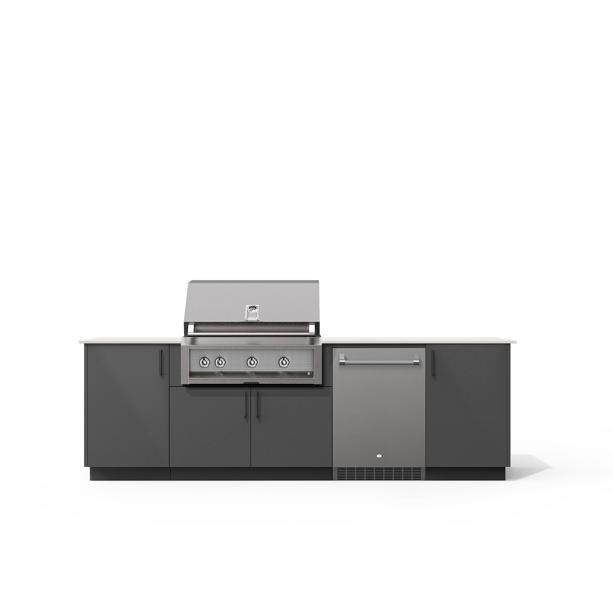 Urban Bonfire Outdoor Kitchen x Hestan 36” Grill and Fridge