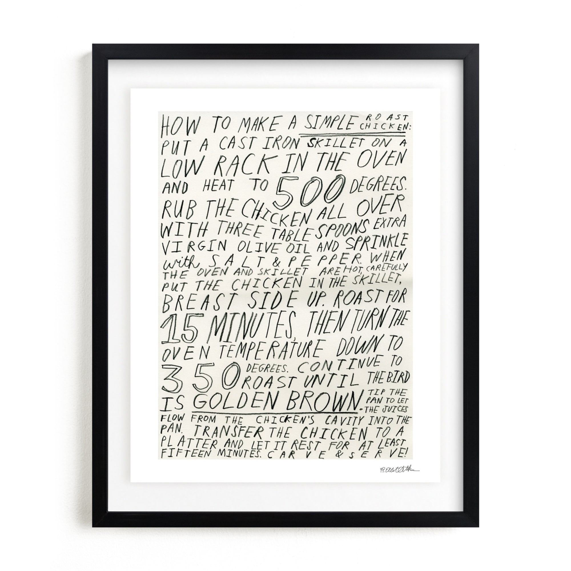 Roast Chicken Limited Edition Kitchen Art by Minted