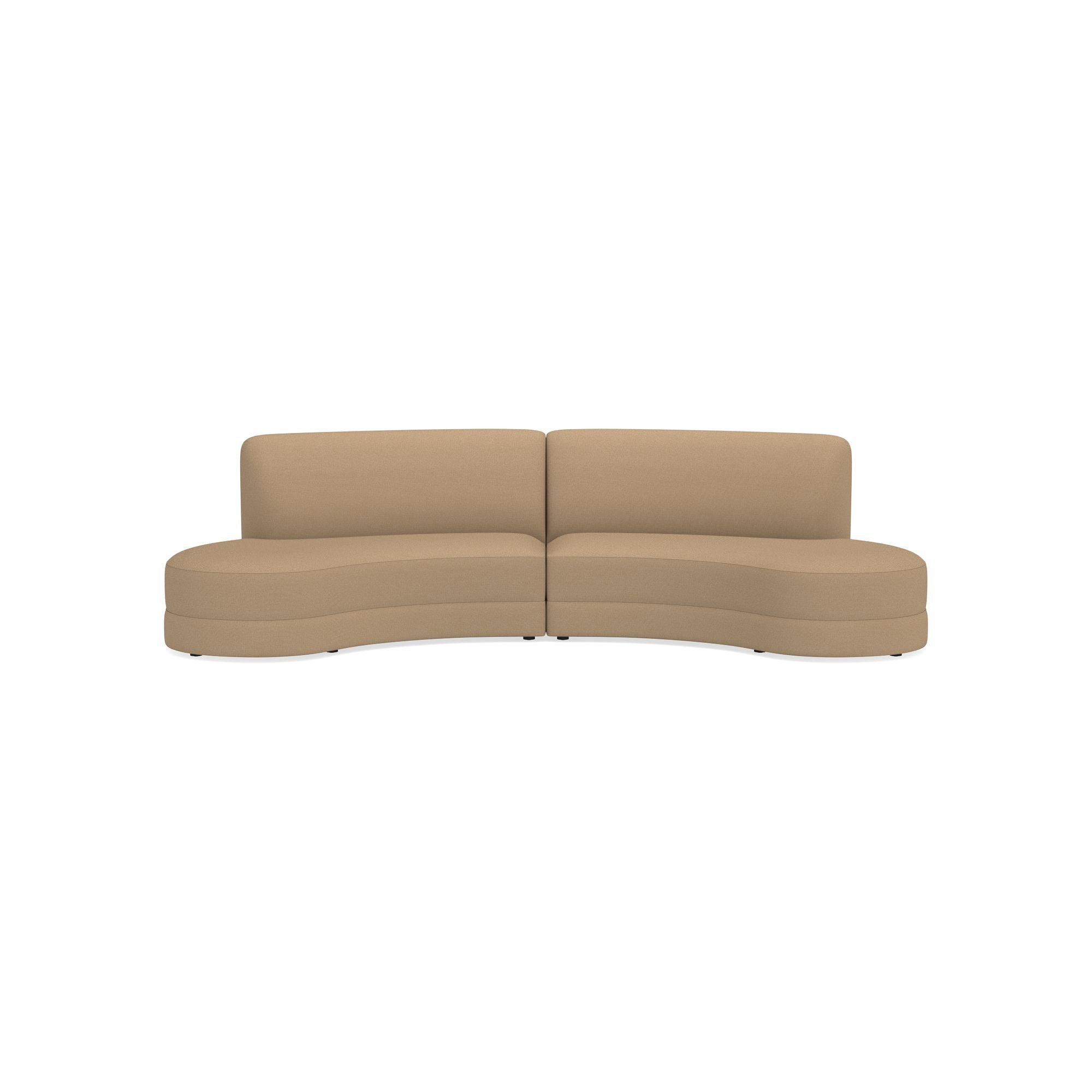 Capri 2-Piece Bumper Armless Sectional (132