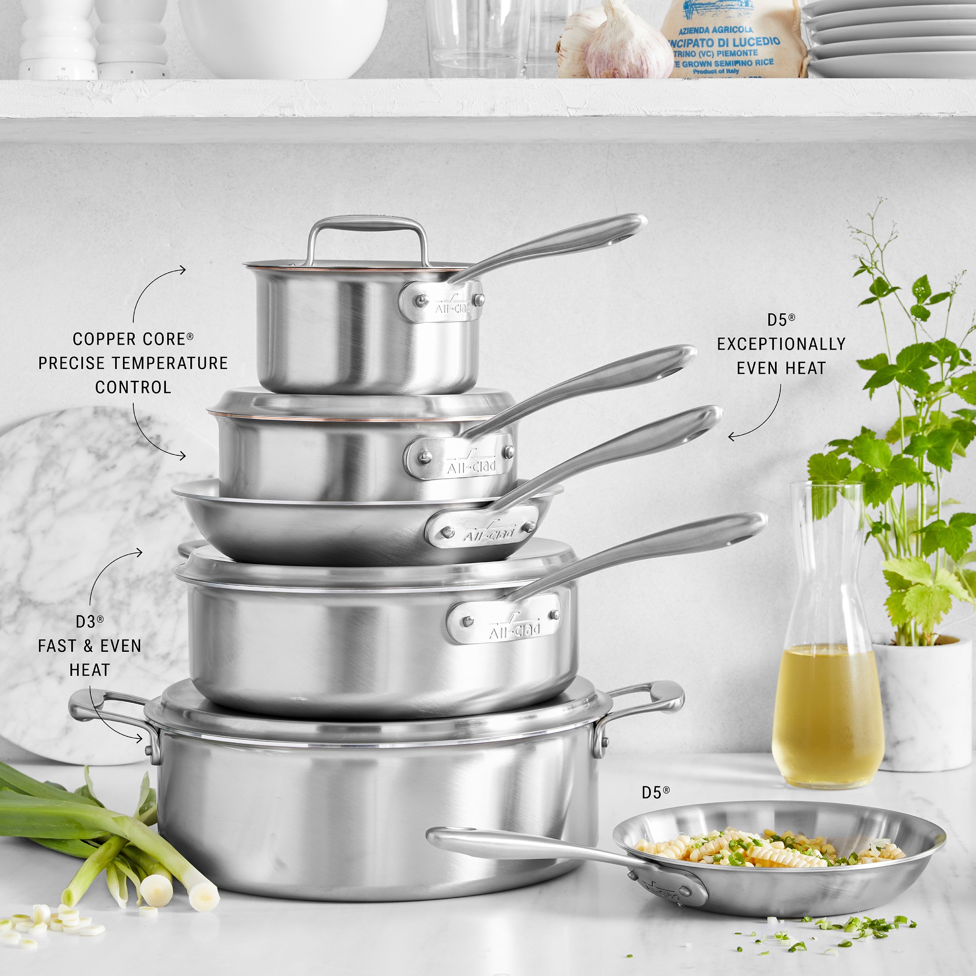 All-Clad Collective Stainless-Steel 10-Piece Cookware Set