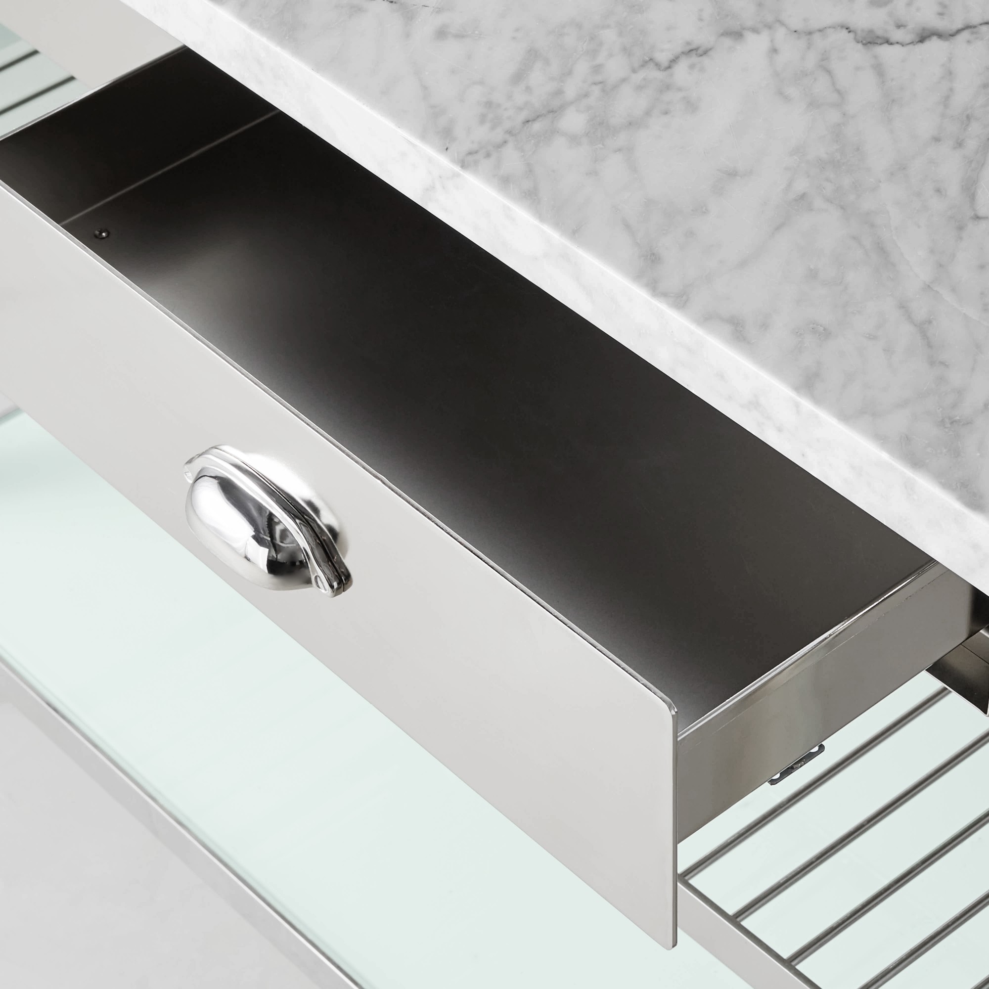 Modular Double Kitchen Island with Marble Top (72