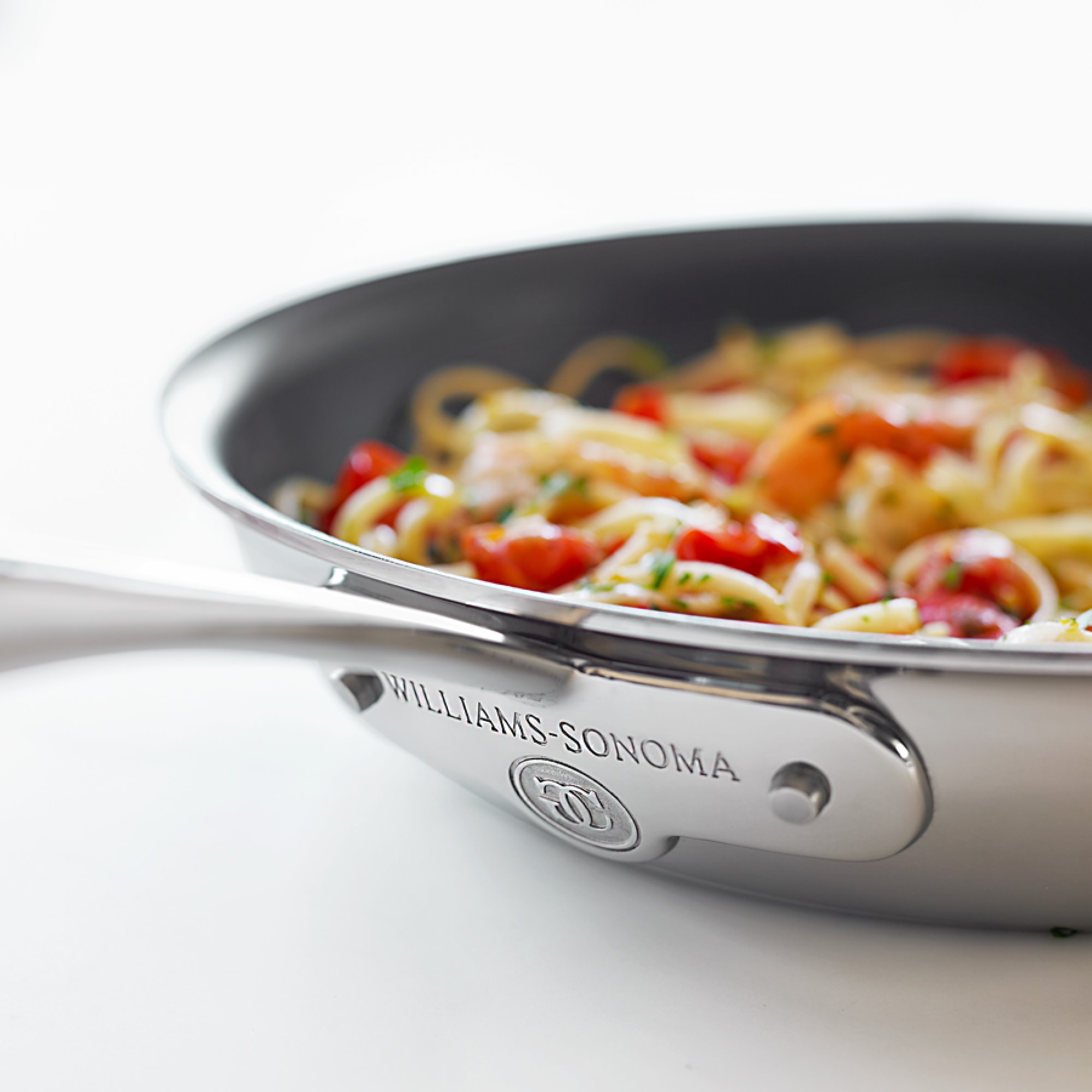 Williams Sonoma Signature Thermo-Clad™ Stainless-Steel Nonstick Covered Fry Pan
