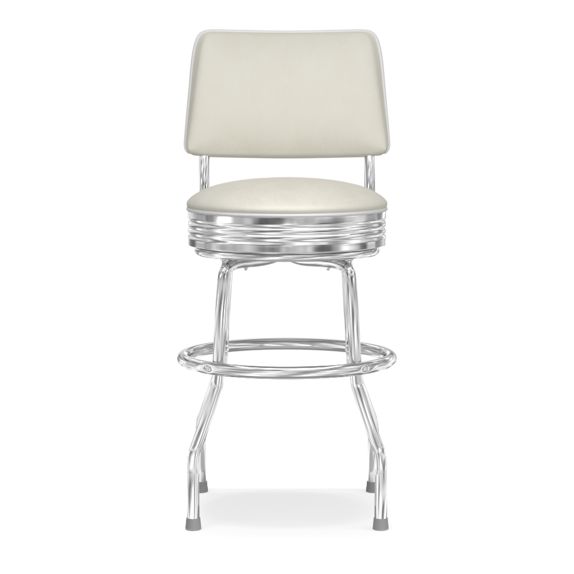 Upholstered Cushion-Back Diner Stool