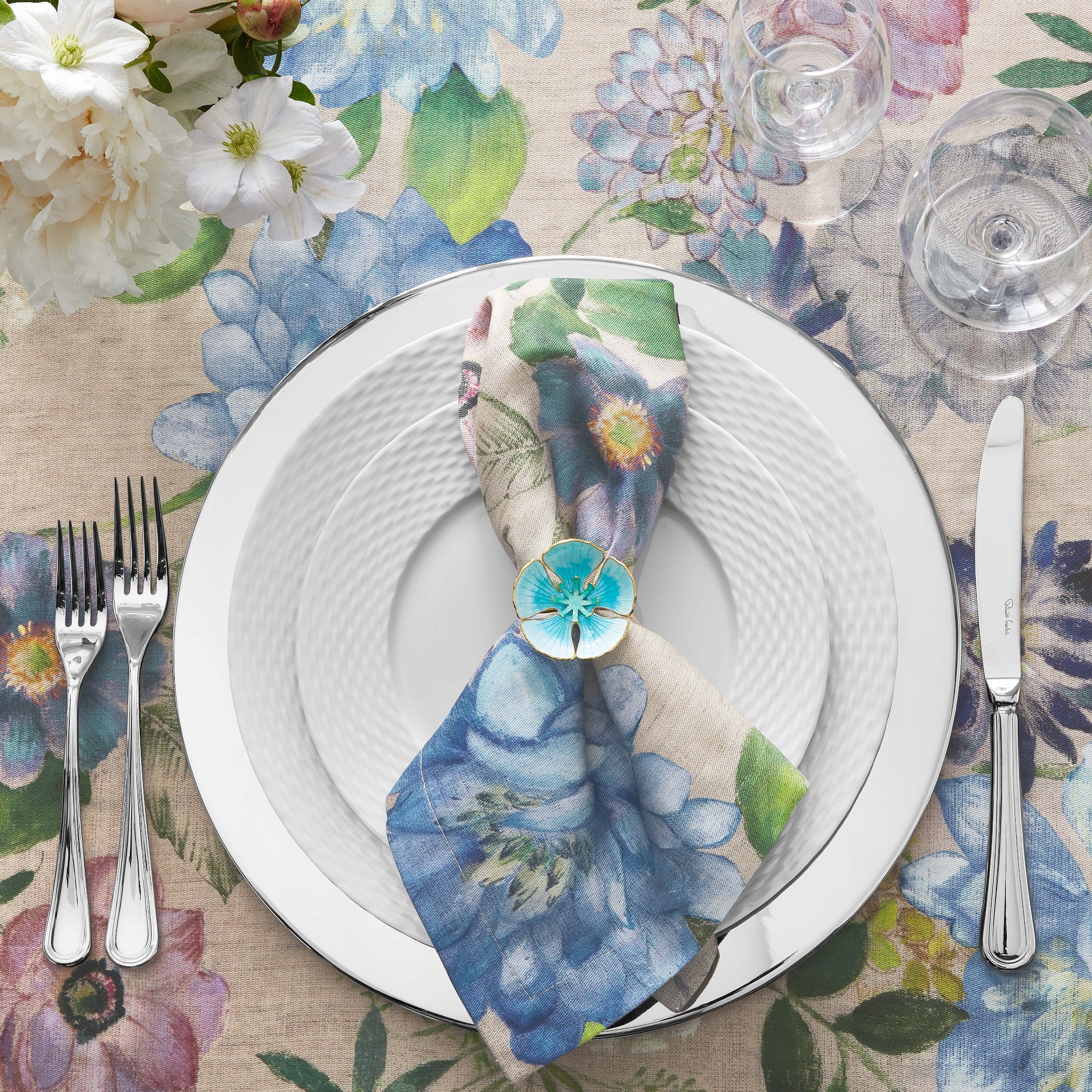 Pillivuyt Basketweave Porcelain Salad Plates, Set of 4