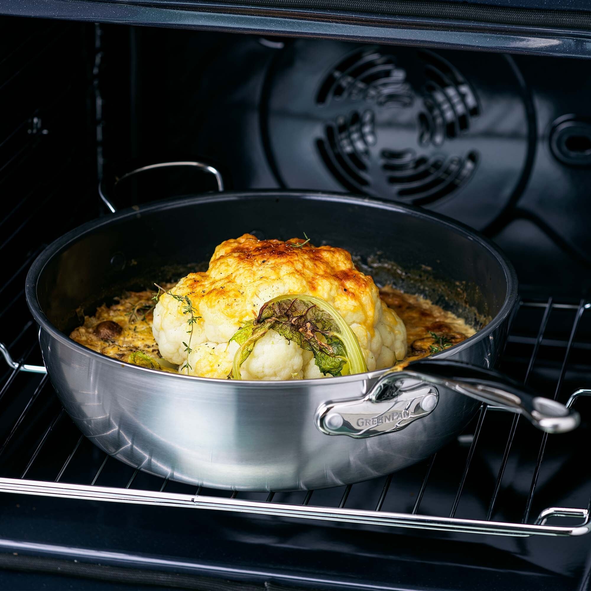 GreenPan™ Premiere Stainless-Steel Ceramic Nonstick Covered Wok with Helper Handle, 12