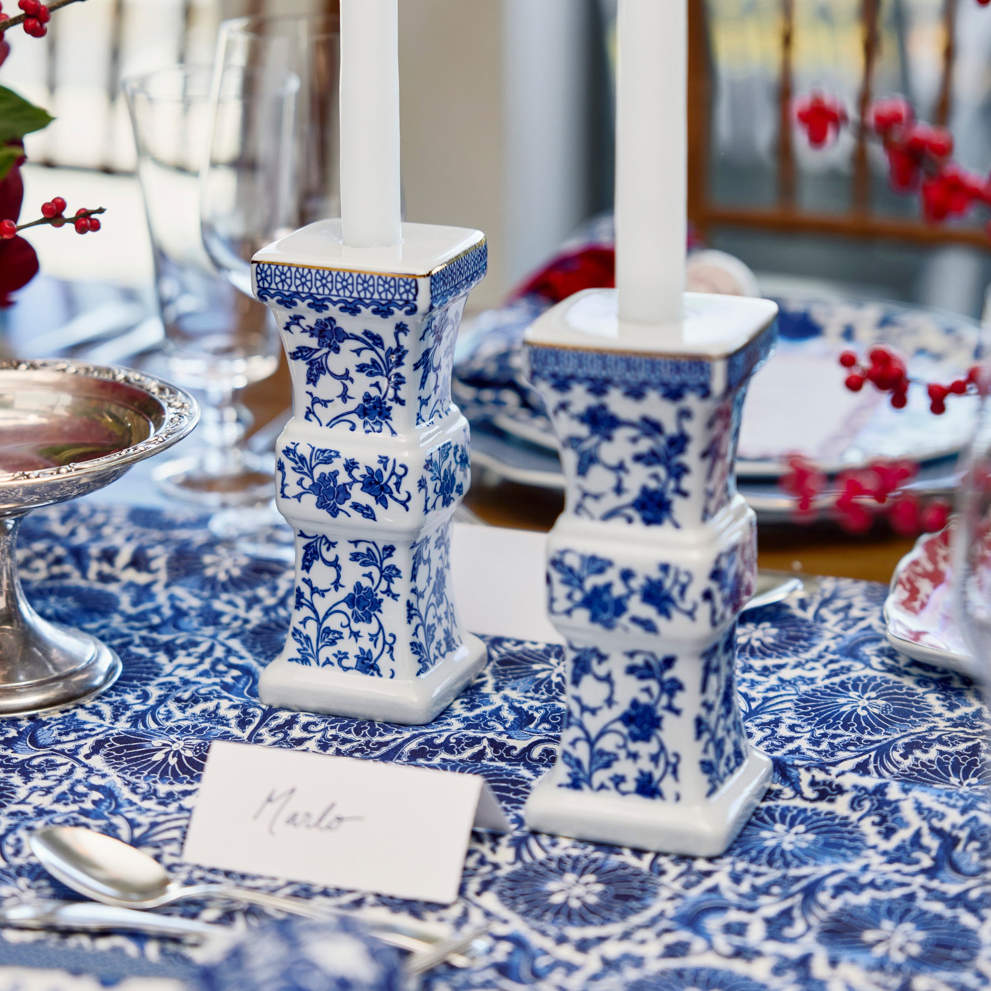 Marlo Thomas x Williams Sonoma Blue Table Runner