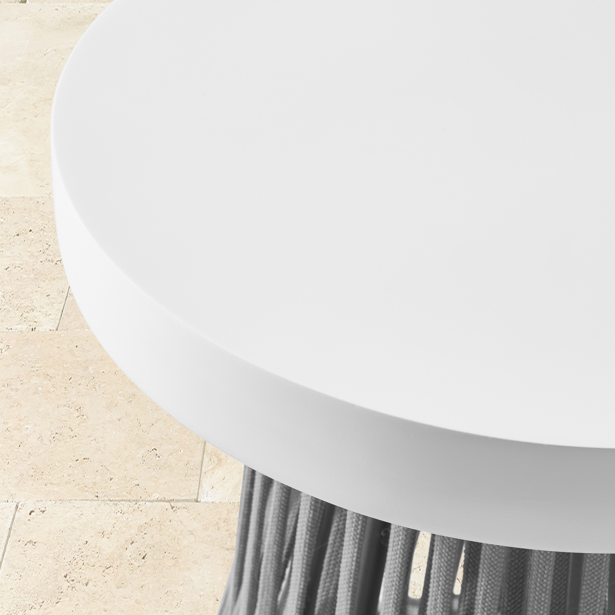 Pasadena Outdoor Fiberstone and Rope Side Table (18