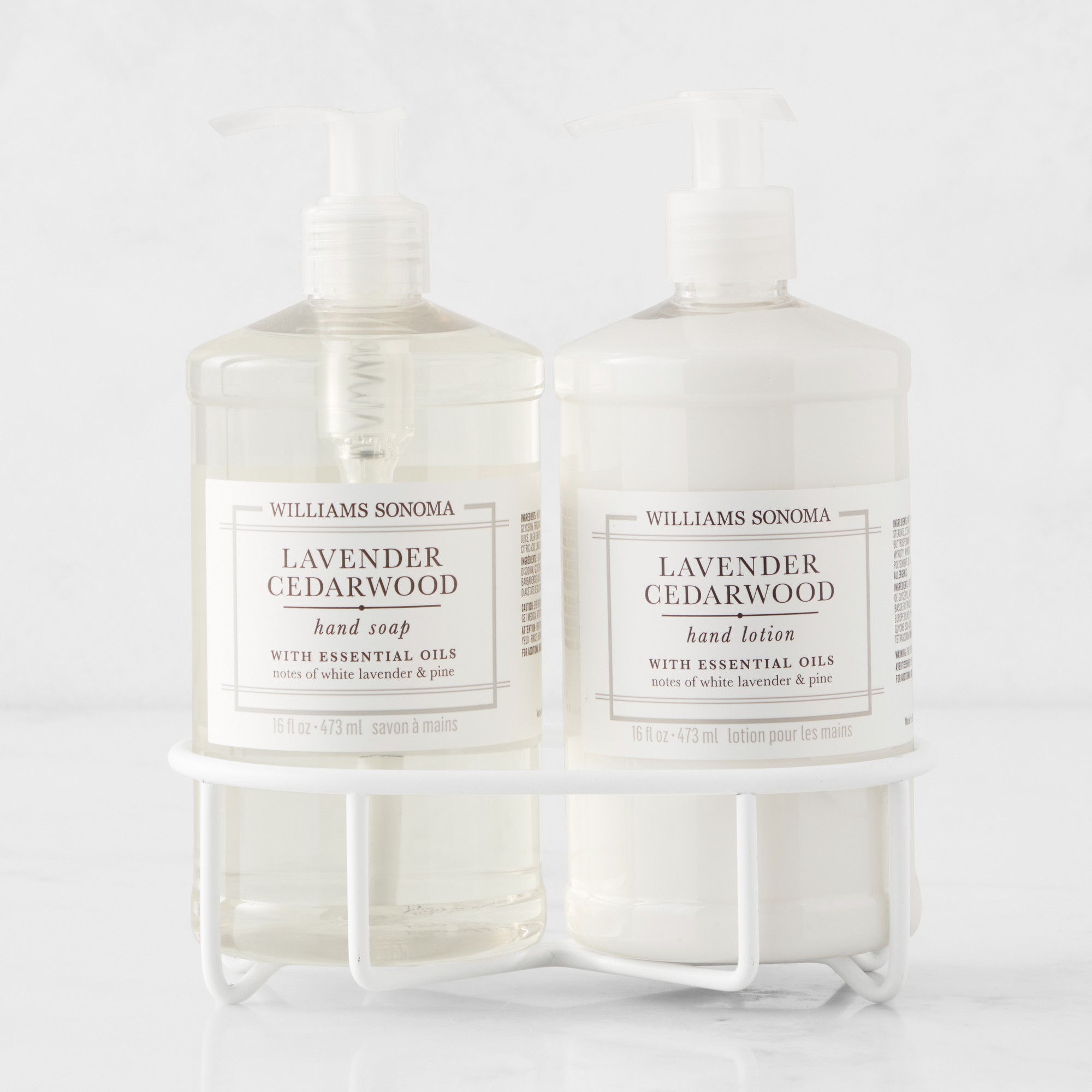 Williams Sonoma Lavender Cedarwood Hand Soap & Lotion 3-Piece Set