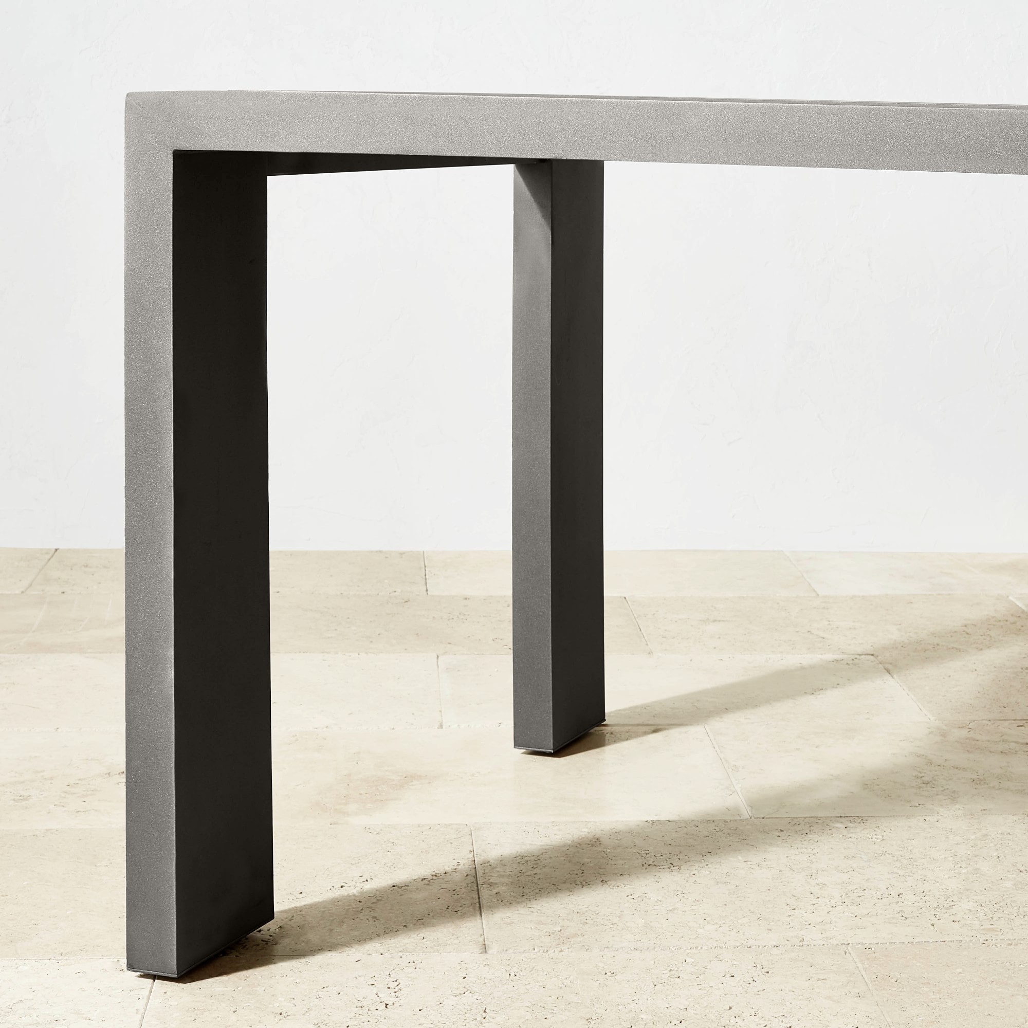 Larnaca Outdoor Slate Grey Metal Dining Table (94