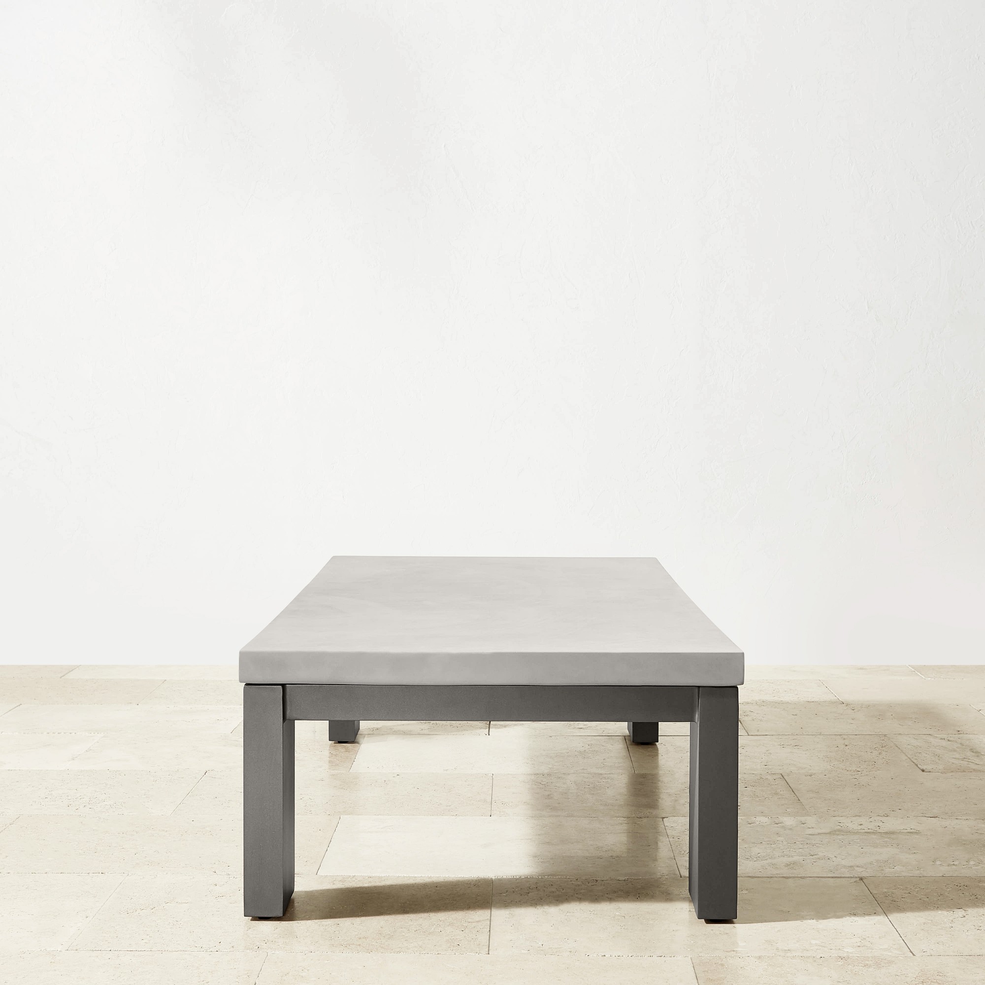 Larnaca Outdoor Slate Grey Metal Fiberstone Coffee Table (60