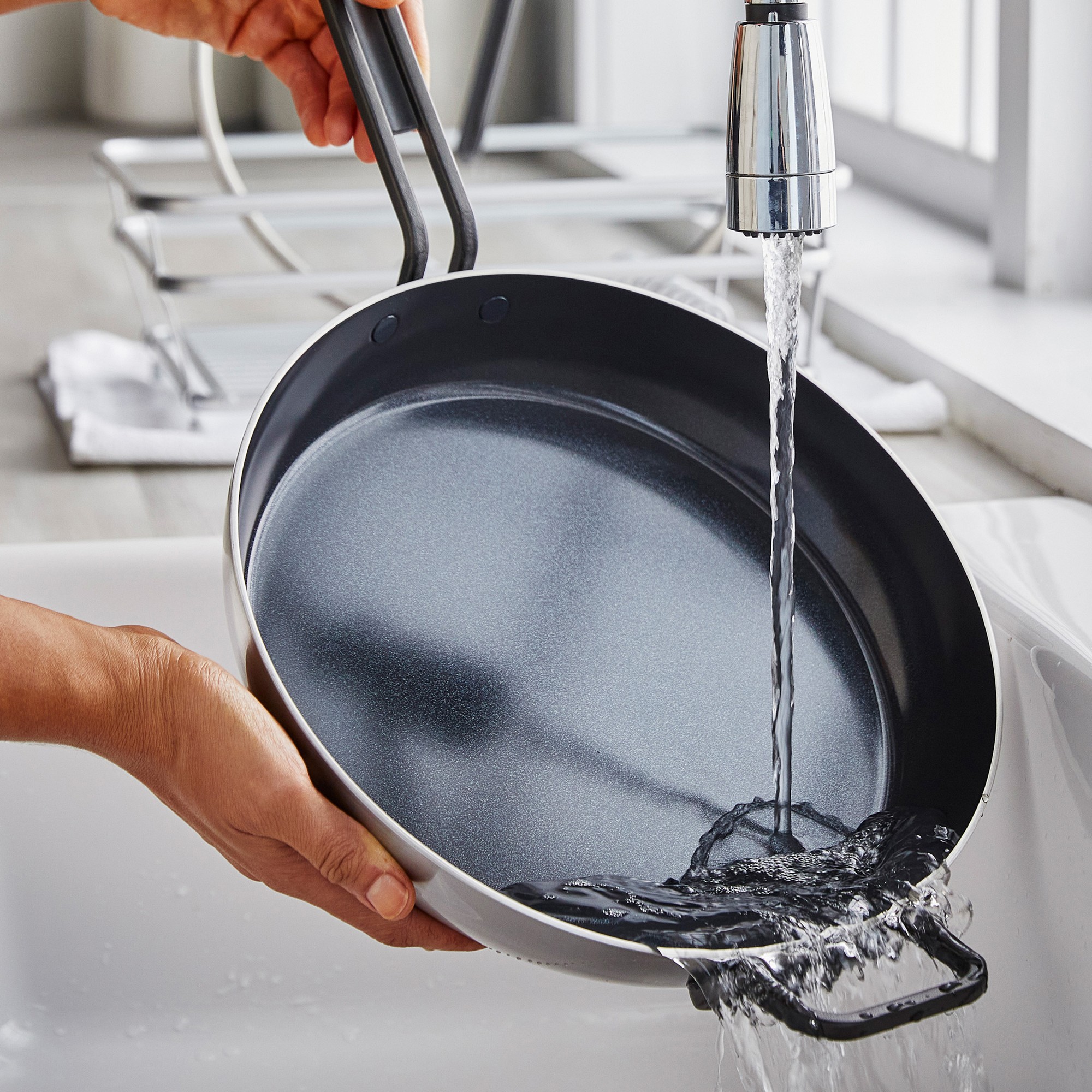 GreenPan™ Stanley Tucci™ Stainless-Steel Ceramic Nonstick Covered Fry Pan, 12