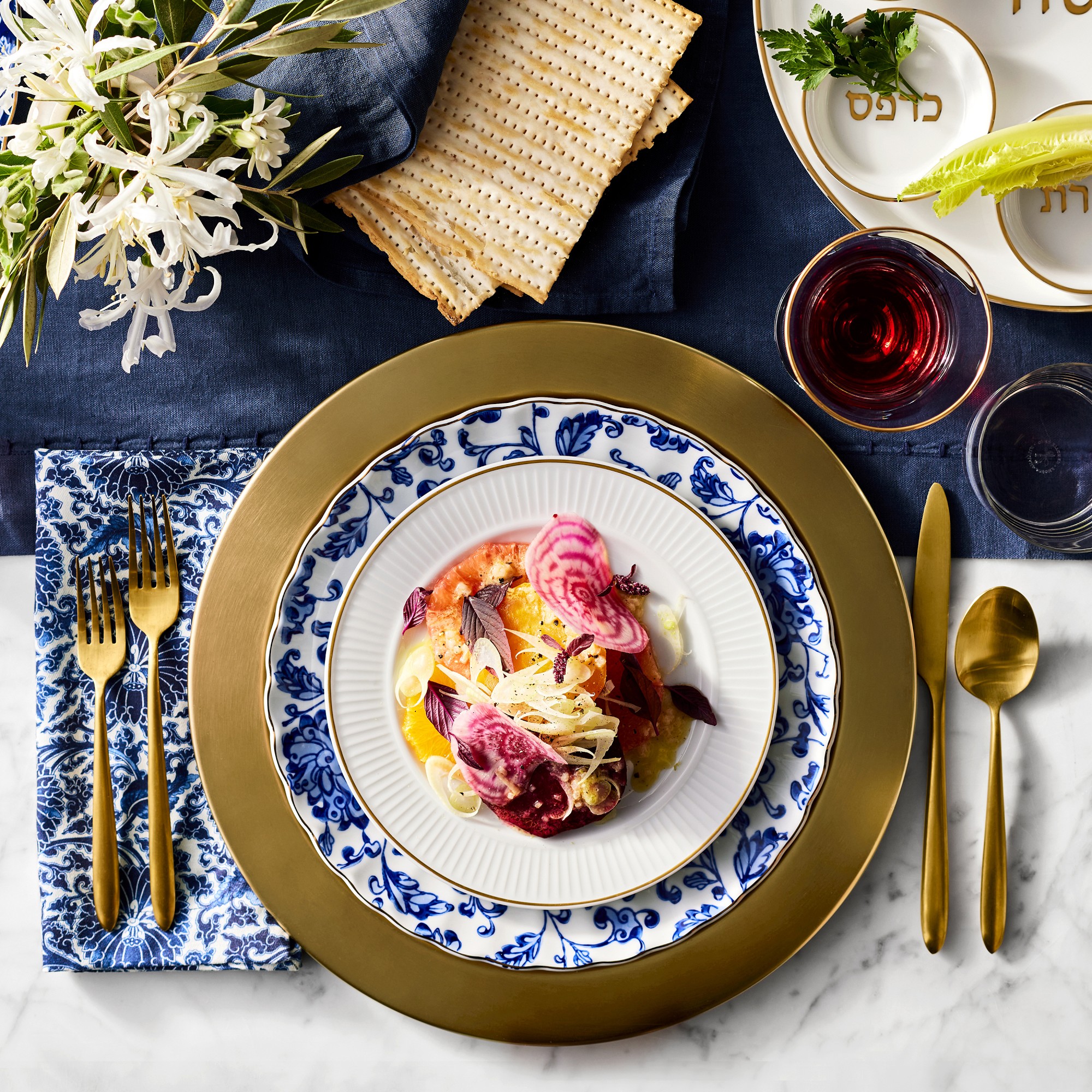 Marlo Thomas x Williams Sonoma Blue Dinner Napkins, Set of 4