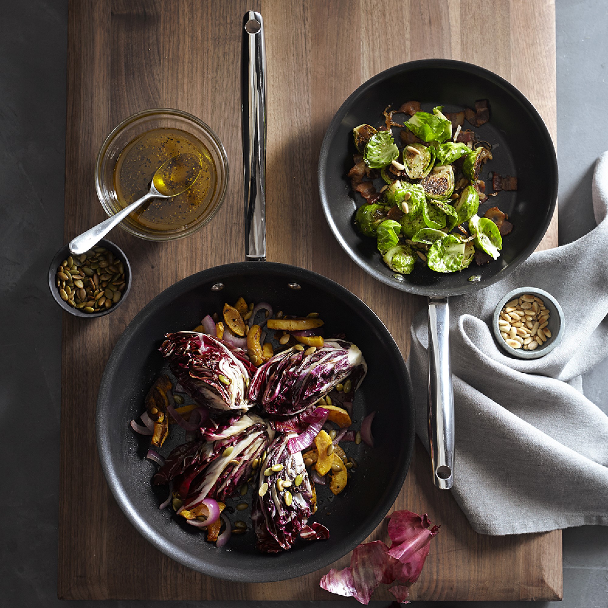 Williams Sonoma Signature Thermo-Clad™ Stainless-Steel Nonstick Fry Pan Set