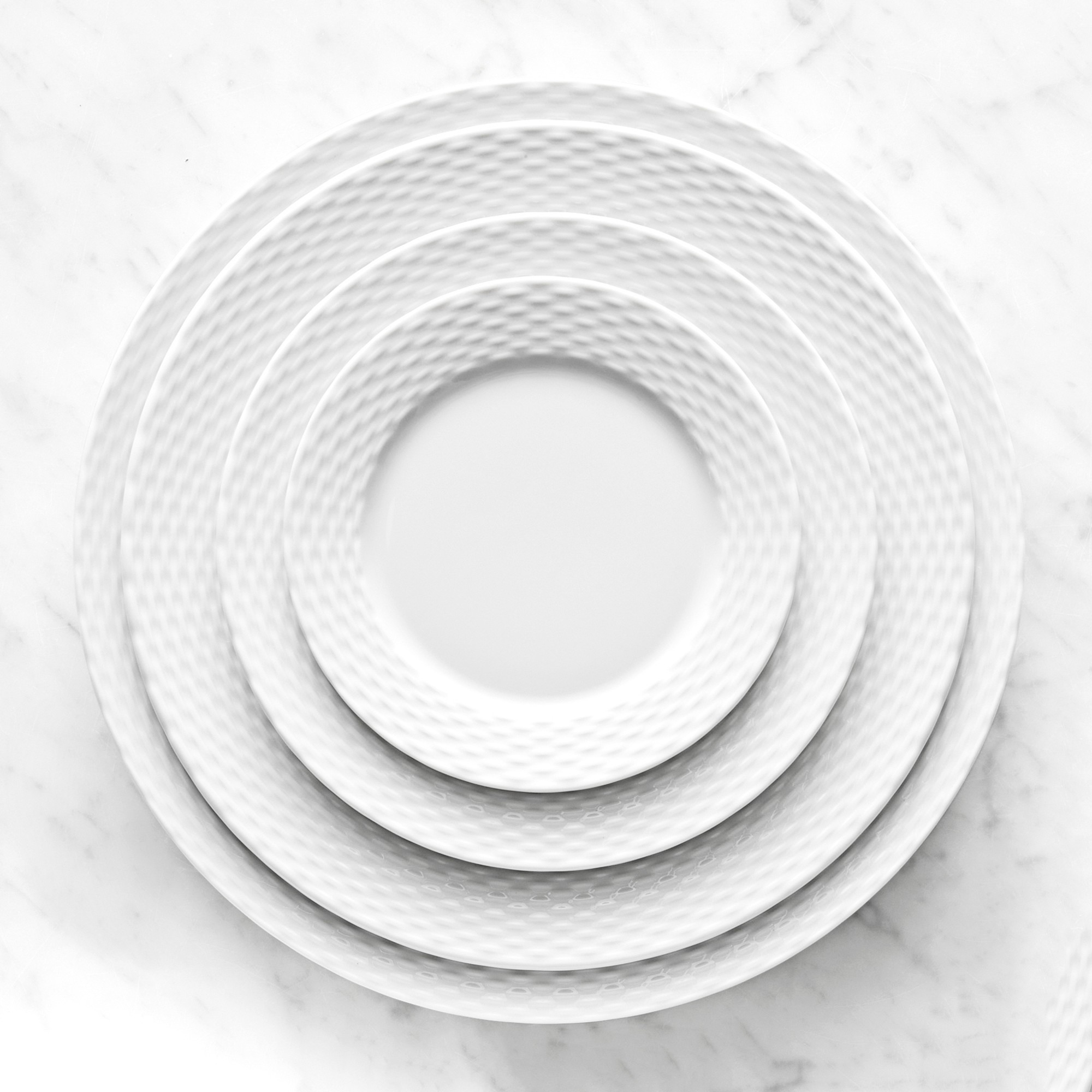 Pillivuyt Basketweave Porcelain Dinner Plates