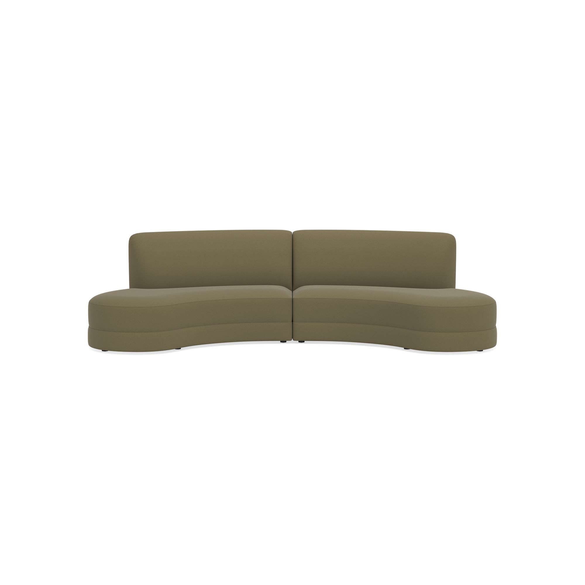 Capri 2-Piece Bumper Armless Sectional (132