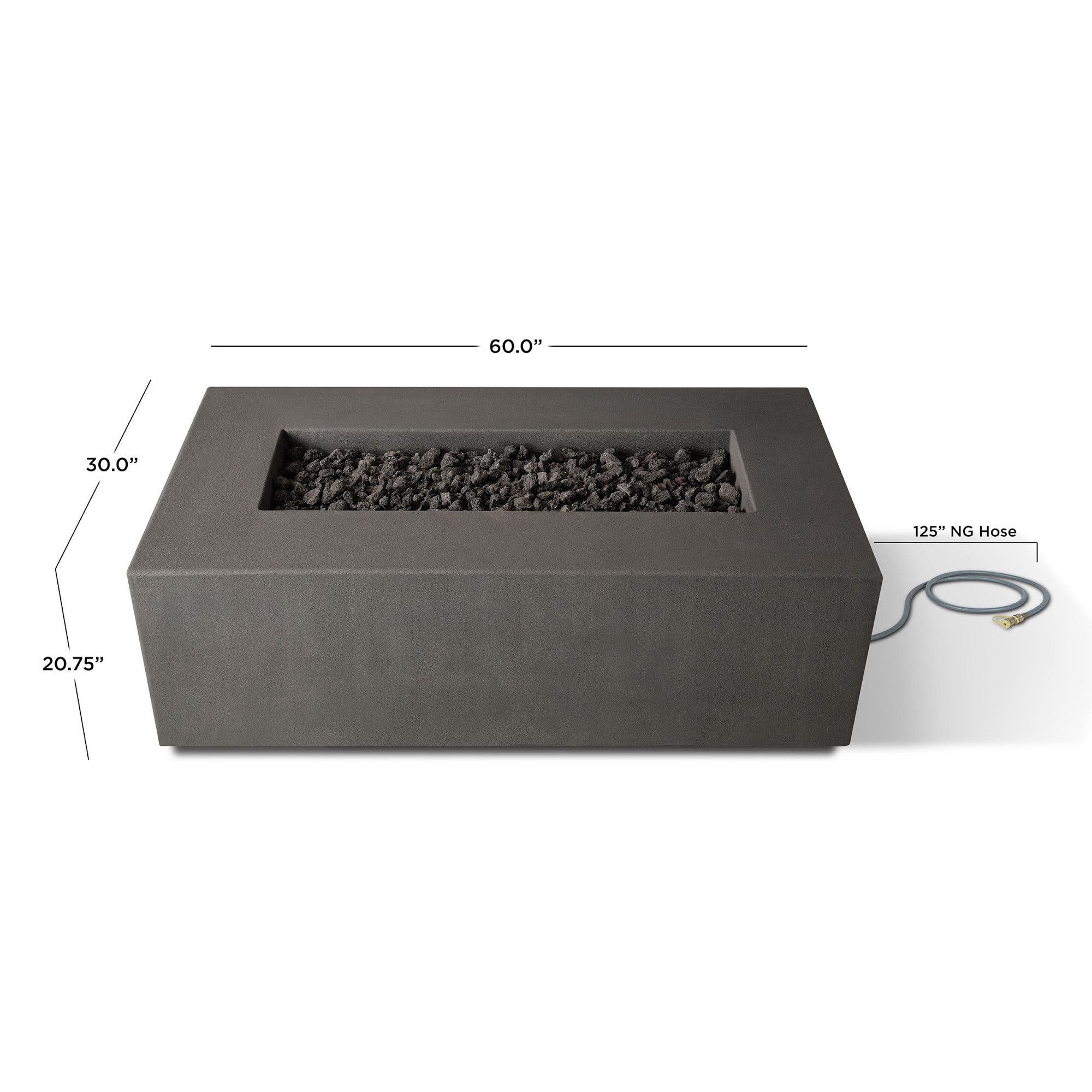 Havana Casual Rectangle Fire Table (60