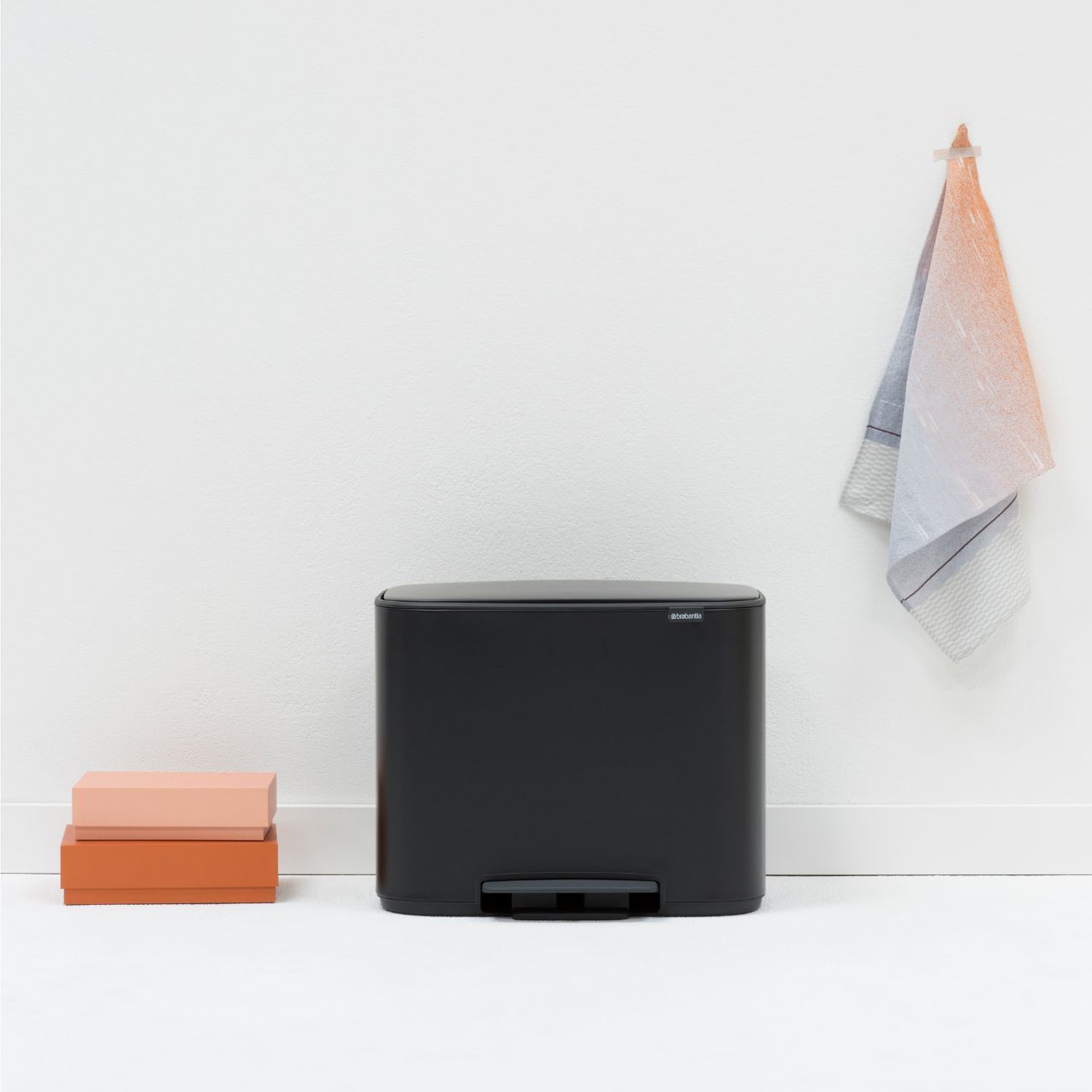 Brabantia Bo Step On Dual Compartment Recycling Trash Can, 3 + 6 Gallon