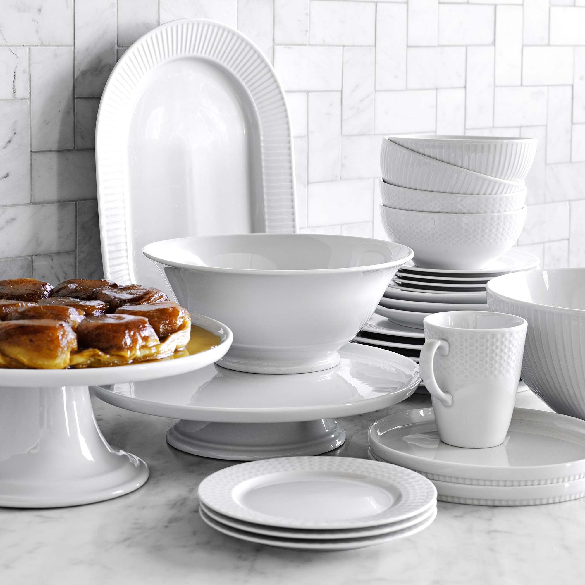 Pillivuyt Plisse Porcelain Rice Bowl, Set of 4